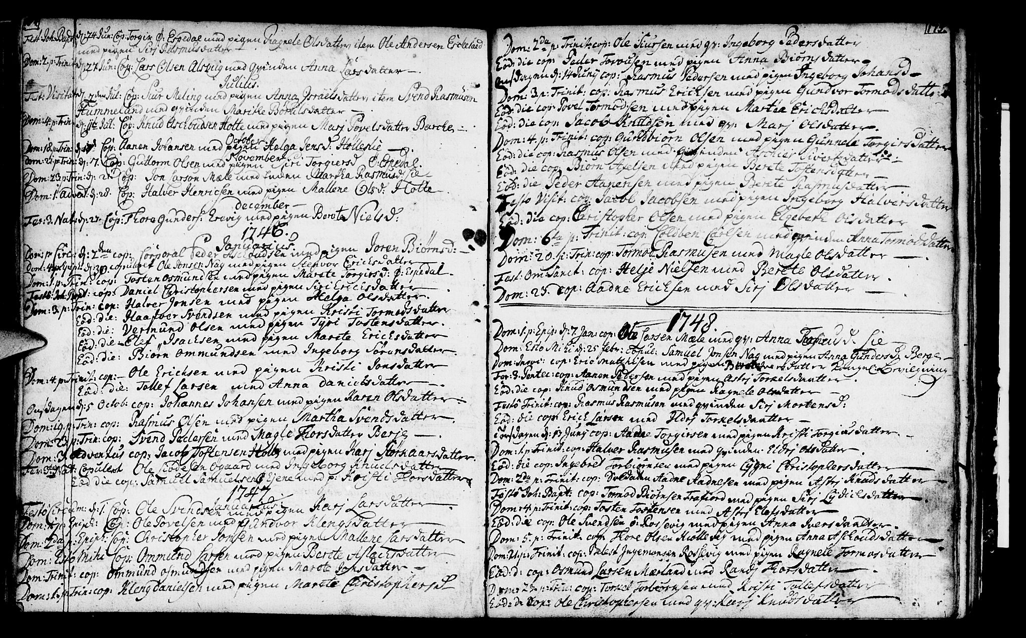 Strand sokneprestkontor, SAST/A-101828/H/Ha/Haa/L0002: Parish register (official) no. A 2, 1744-1768, p. 174-175