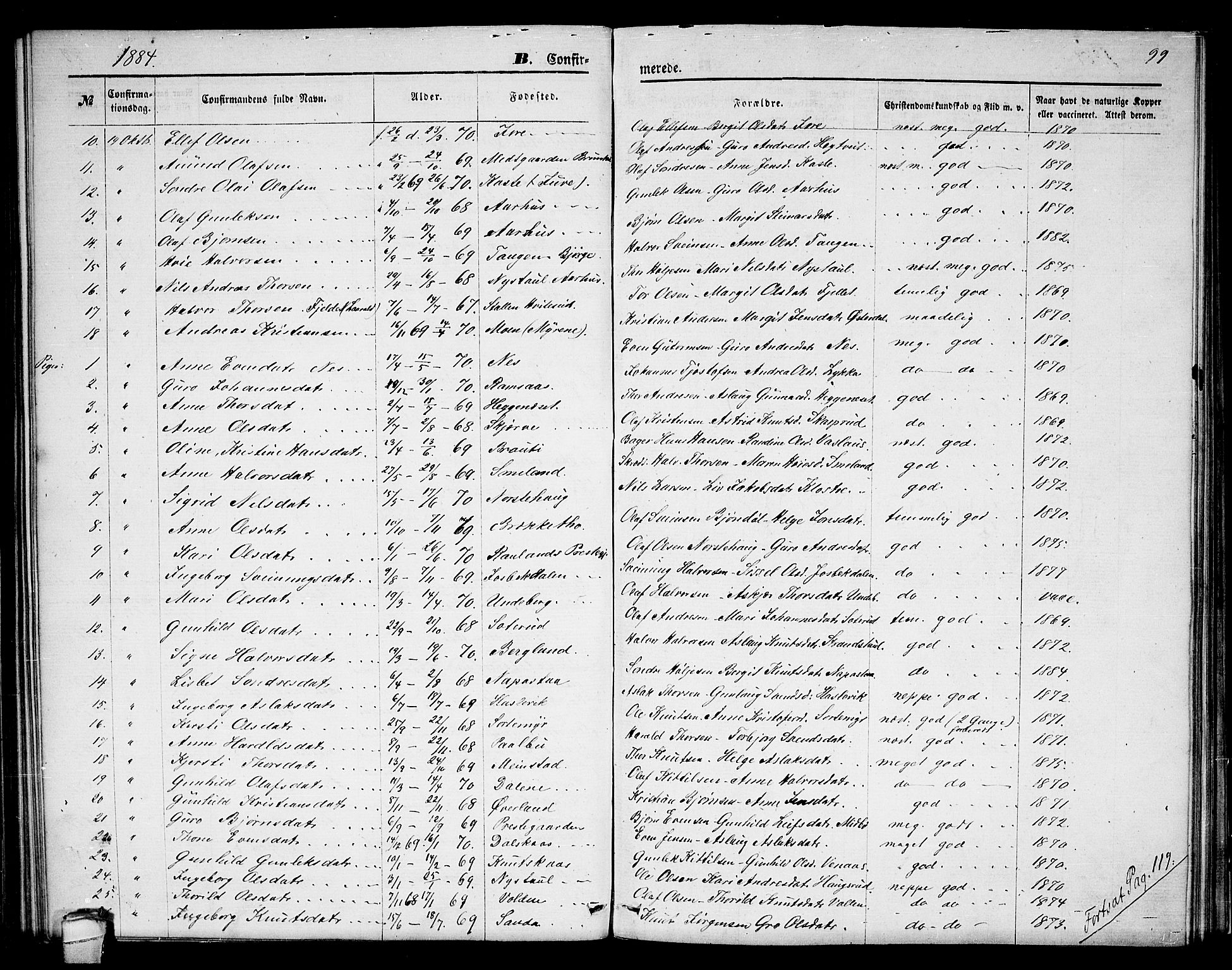 Seljord kirkebøker, SAKO/A-20/G/Ga/L0004: Parish register (copy) no. I 4, 1873-1886, p. 99
