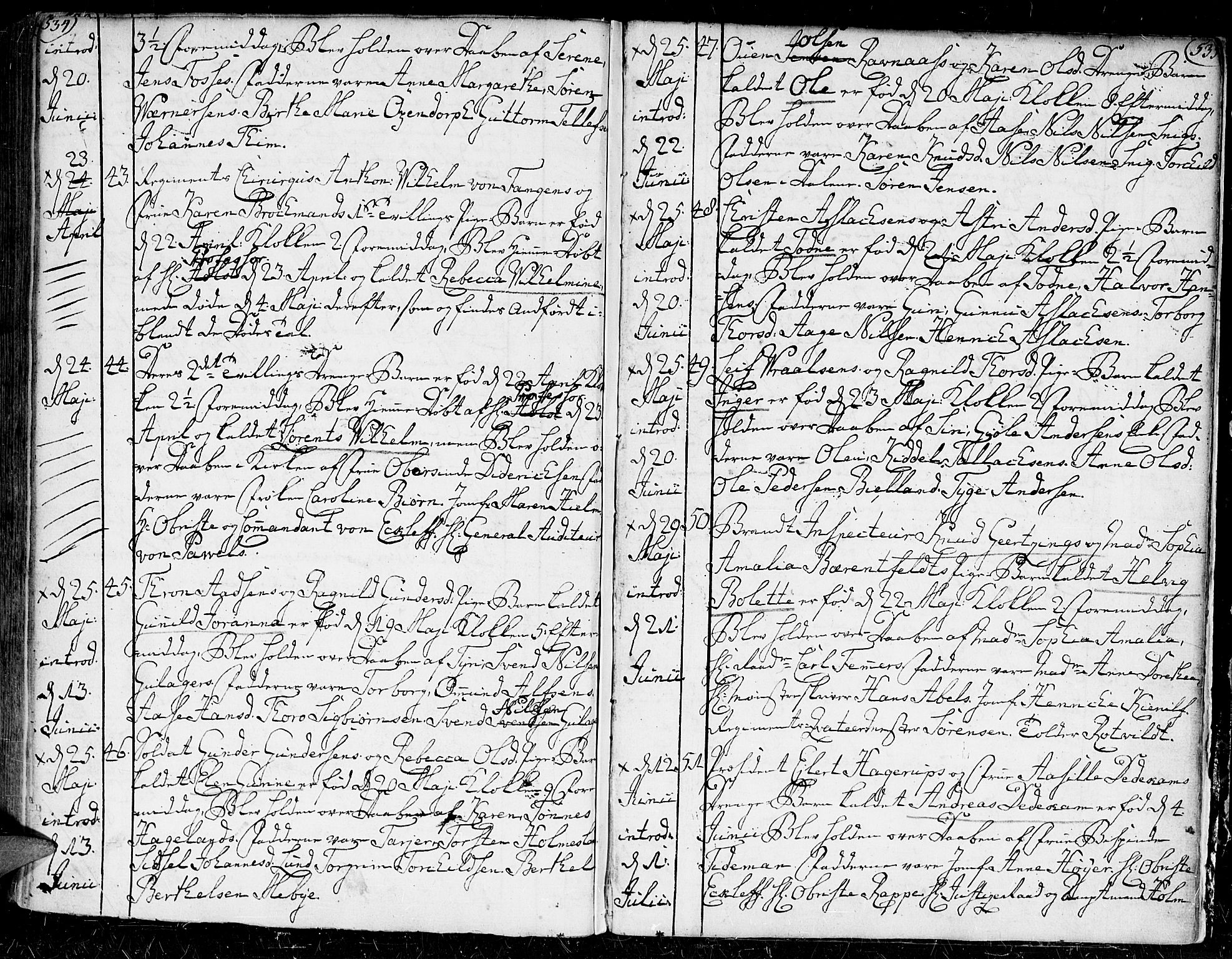 Kristiansand domprosti, SAK/1112-0006/F/Fa/L0002: Parish register (official) no. A 2, 1755-1778, p. 534-535