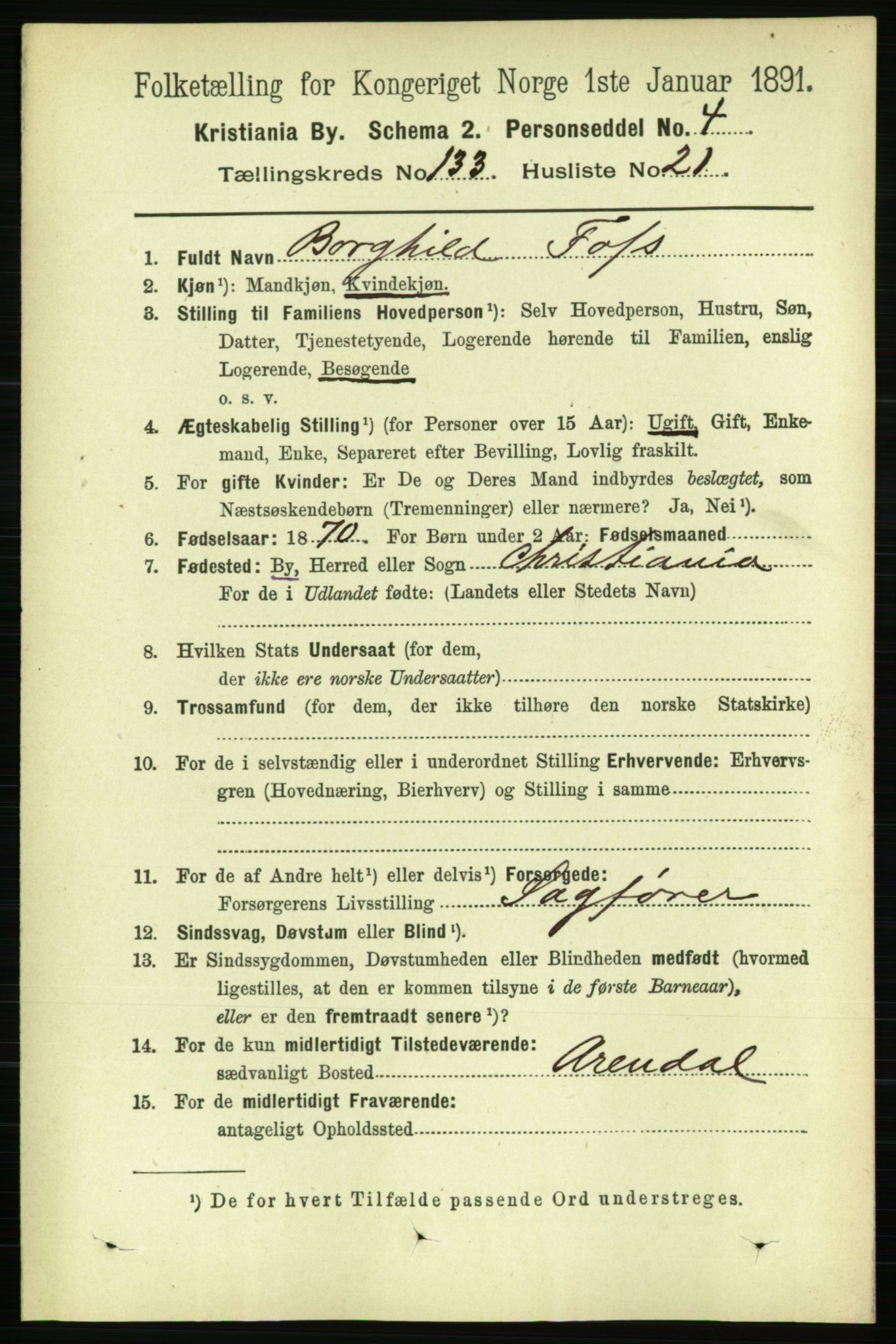 RA, 1891 census for 0301 Kristiania, 1891, p. 72810