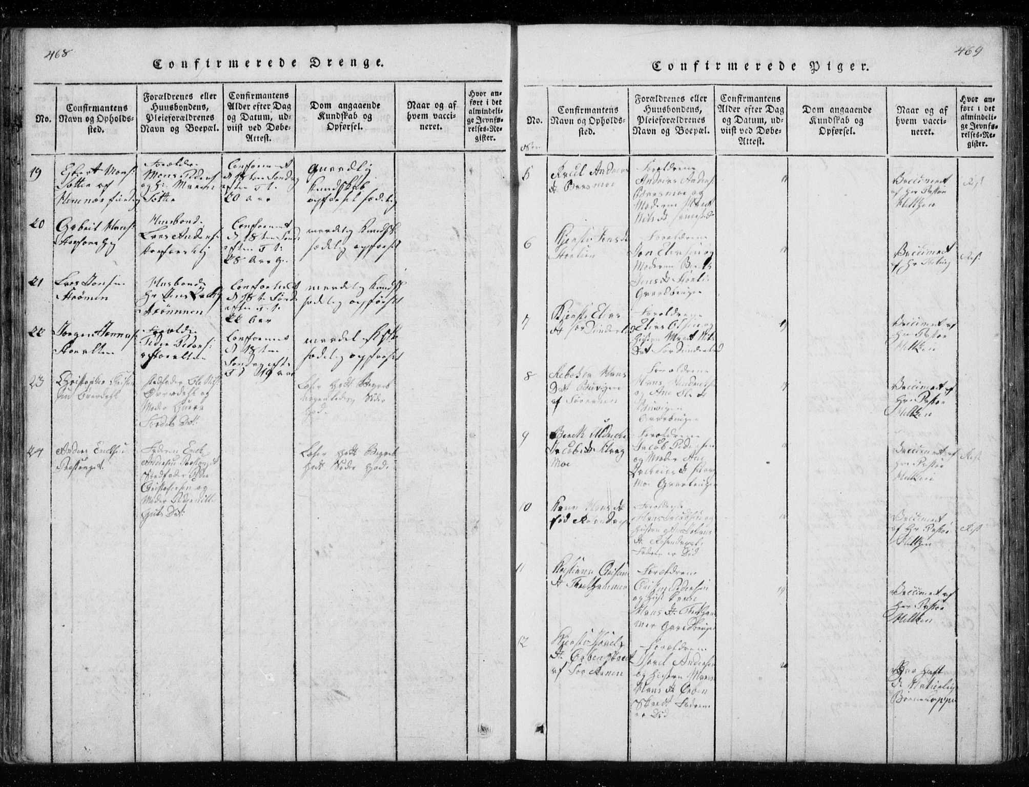 Ministerialprotokoller, klokkerbøker og fødselsregistre - Nordland, SAT/A-1459/827/L0412: Parish register (copy) no. 827C01, 1820-1841, p. 468-469