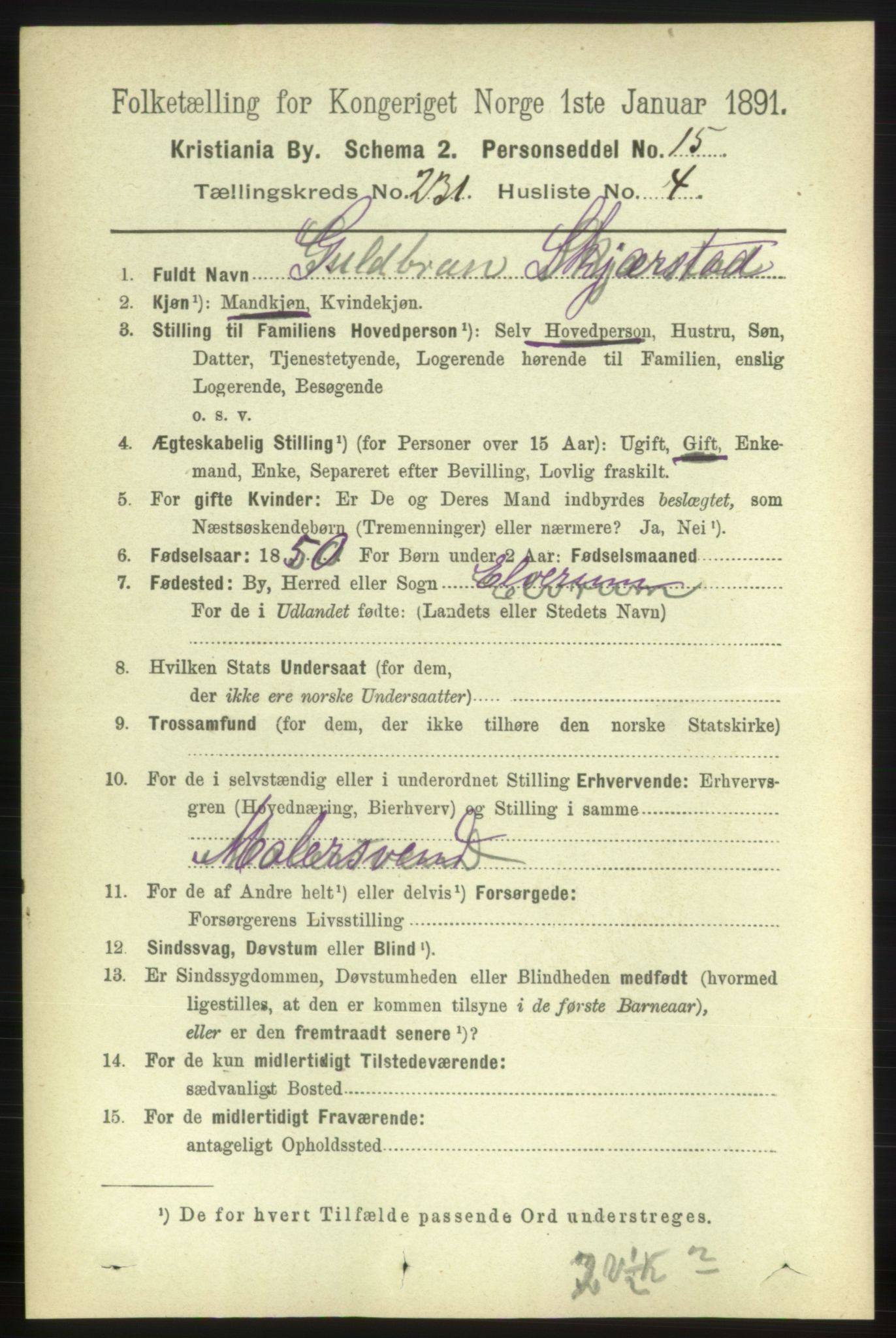 RA, 1891 census for 0301 Kristiania, 1891, p. 142645