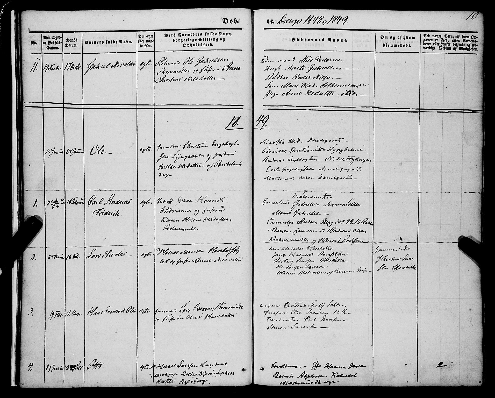 St. Jørgens hospital og Årstad sokneprestembete, AV/SAB-A-99934: Parish register (official) no. A 4, 1844-1863, p. 10