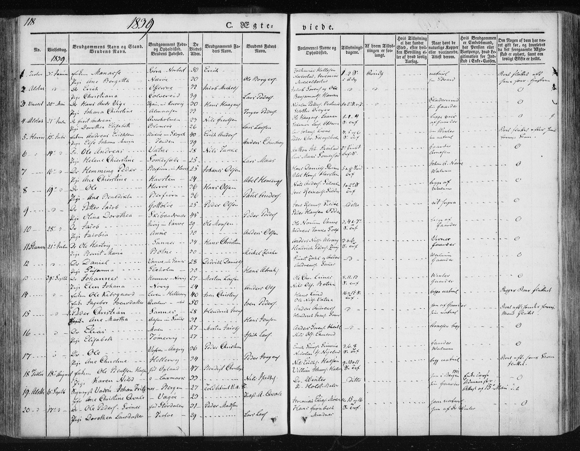 Ministerialprotokoller, klokkerbøker og fødselsregistre - Nordland, SAT/A-1459/830/L0447: Parish register (official) no. 830A11, 1831-1854, p. 118