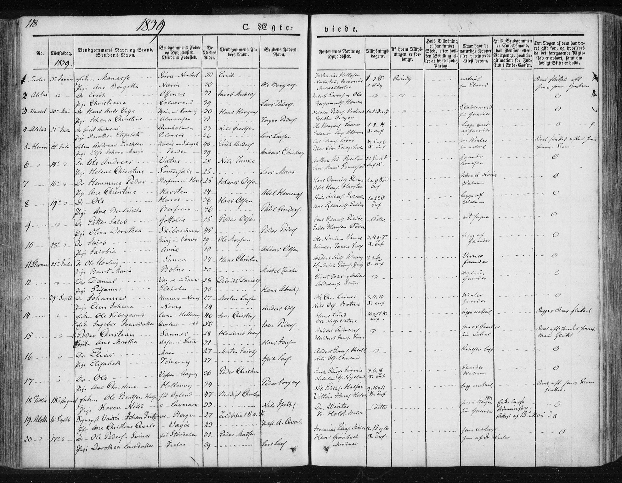 Ministerialprotokoller, klokkerbøker og fødselsregistre - Nordland, AV/SAT-A-1459/830/L0447: Parish register (official) no. 830A11, 1831-1854, p. 118