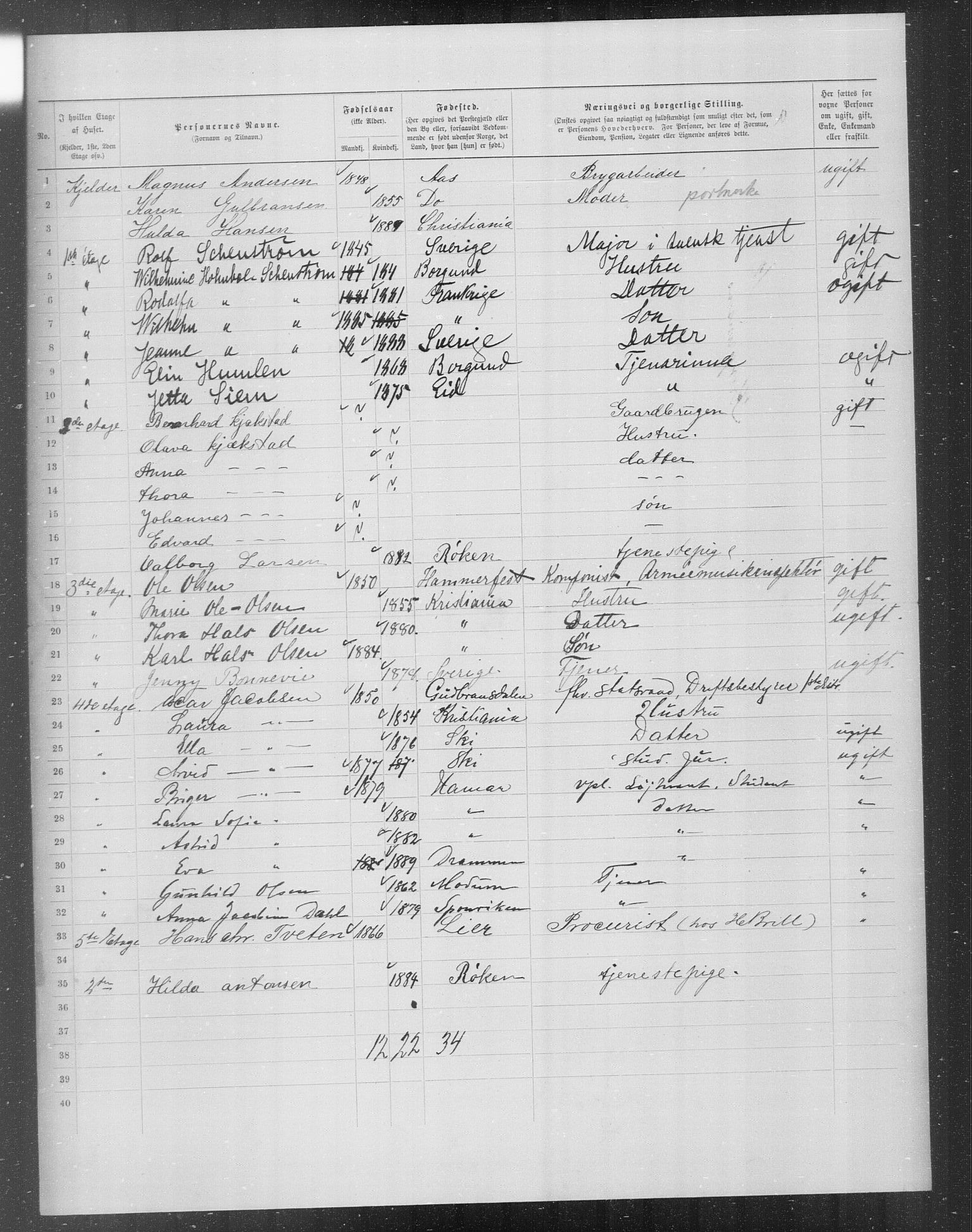 OBA, Municipal Census 1899 for Kristiania, 1899, p. 7138