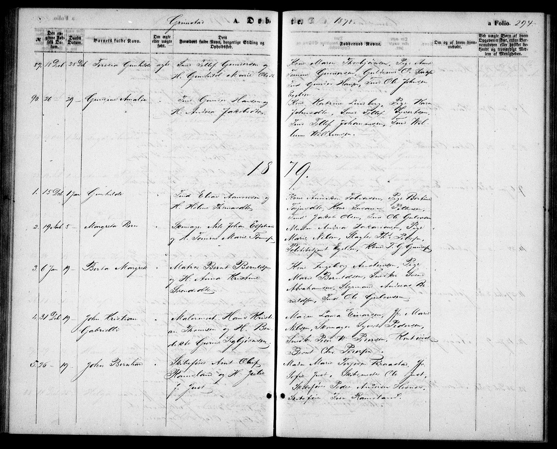 Fjære sokneprestkontor, AV/SAK-1111-0011/F/Fb/L0009: Parish register (copy) no. B 9, 1867-1870, p. 294