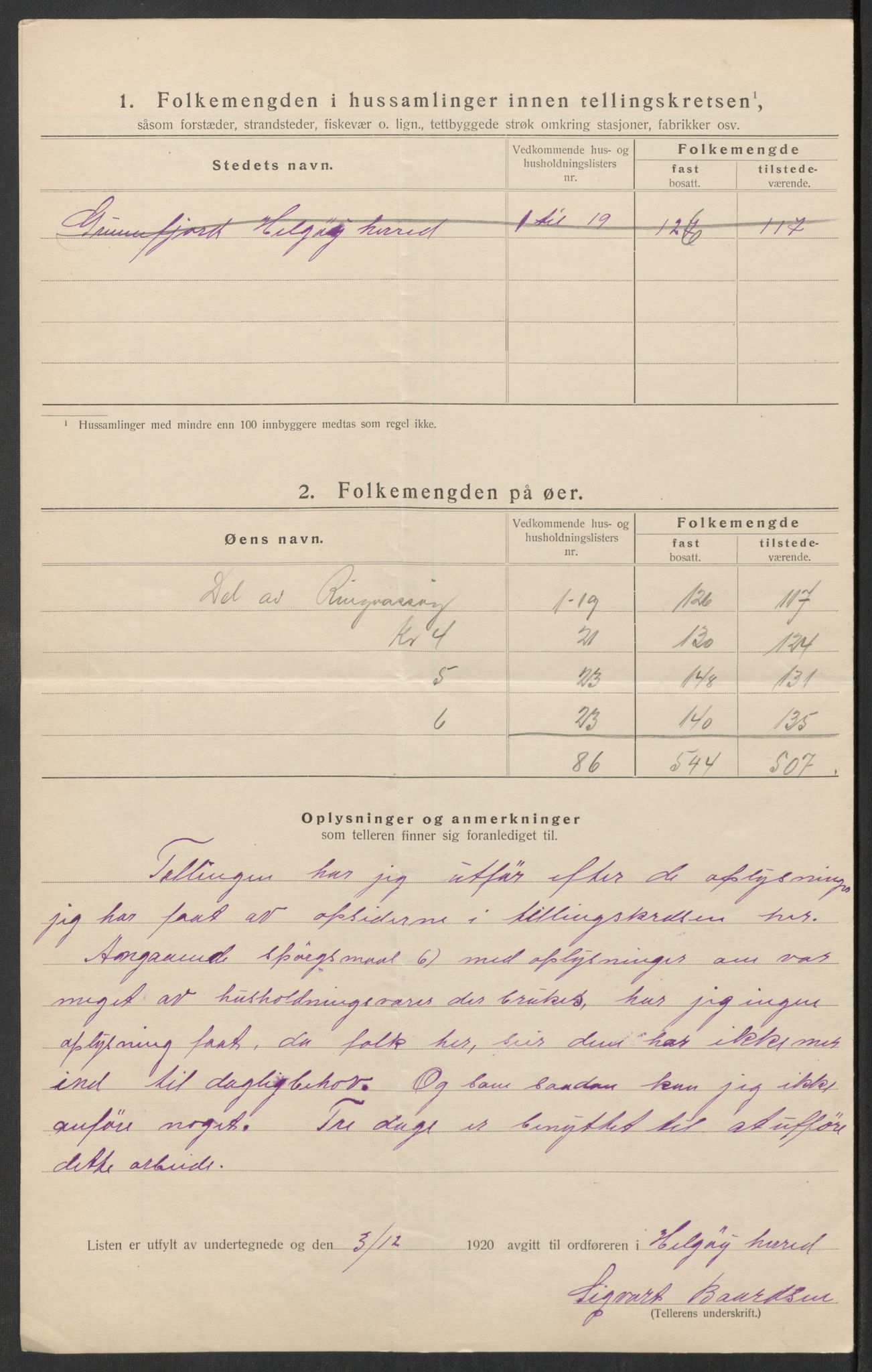SATØ, 1920 census for Helgøy, 1920, p. 13