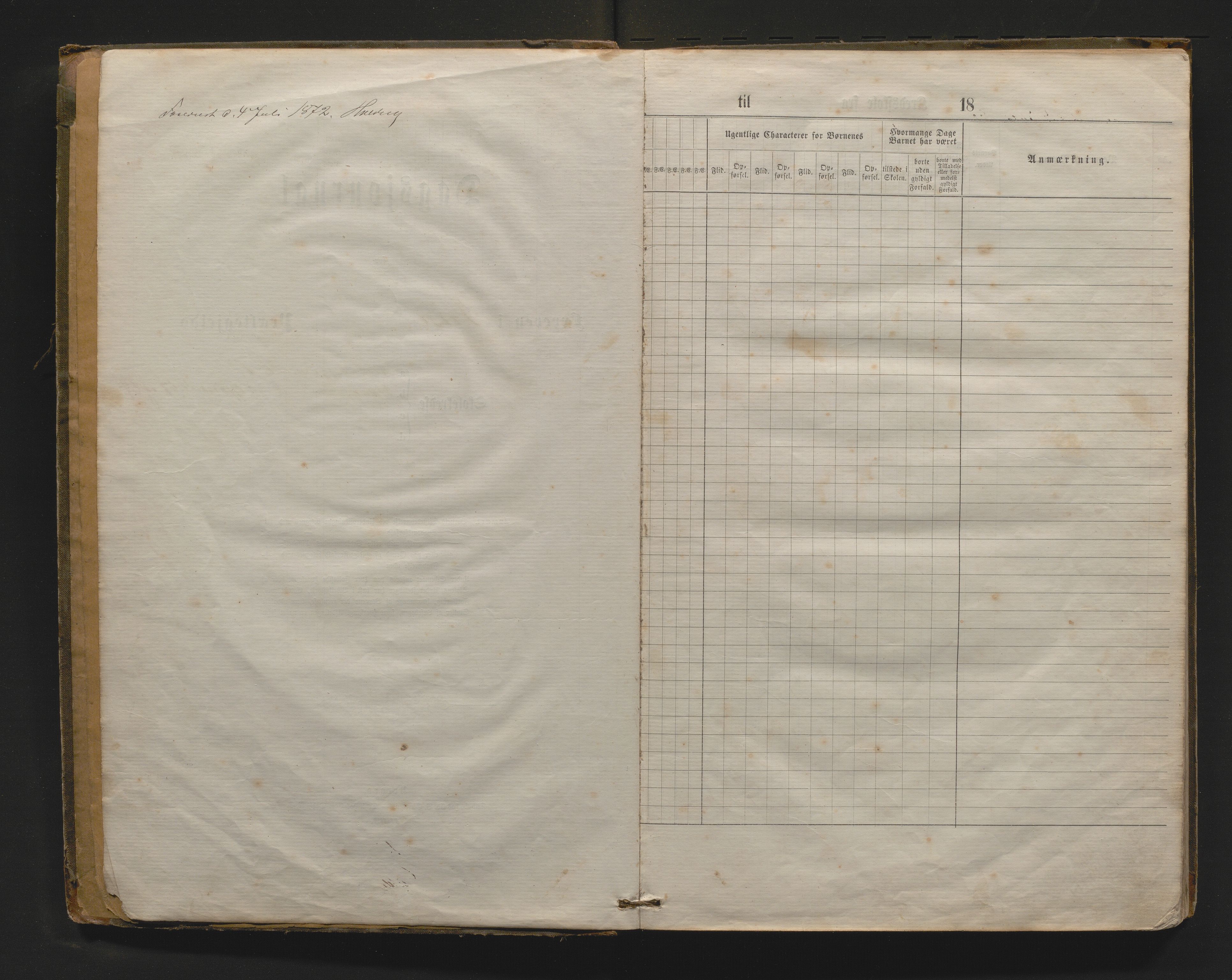 Hålandsdalen kommune. Barneskulane, IKAH/1239-231/G/Ga/L0001: Dagjournal for læreren i Fuse Præstegjeld, 1863-1877