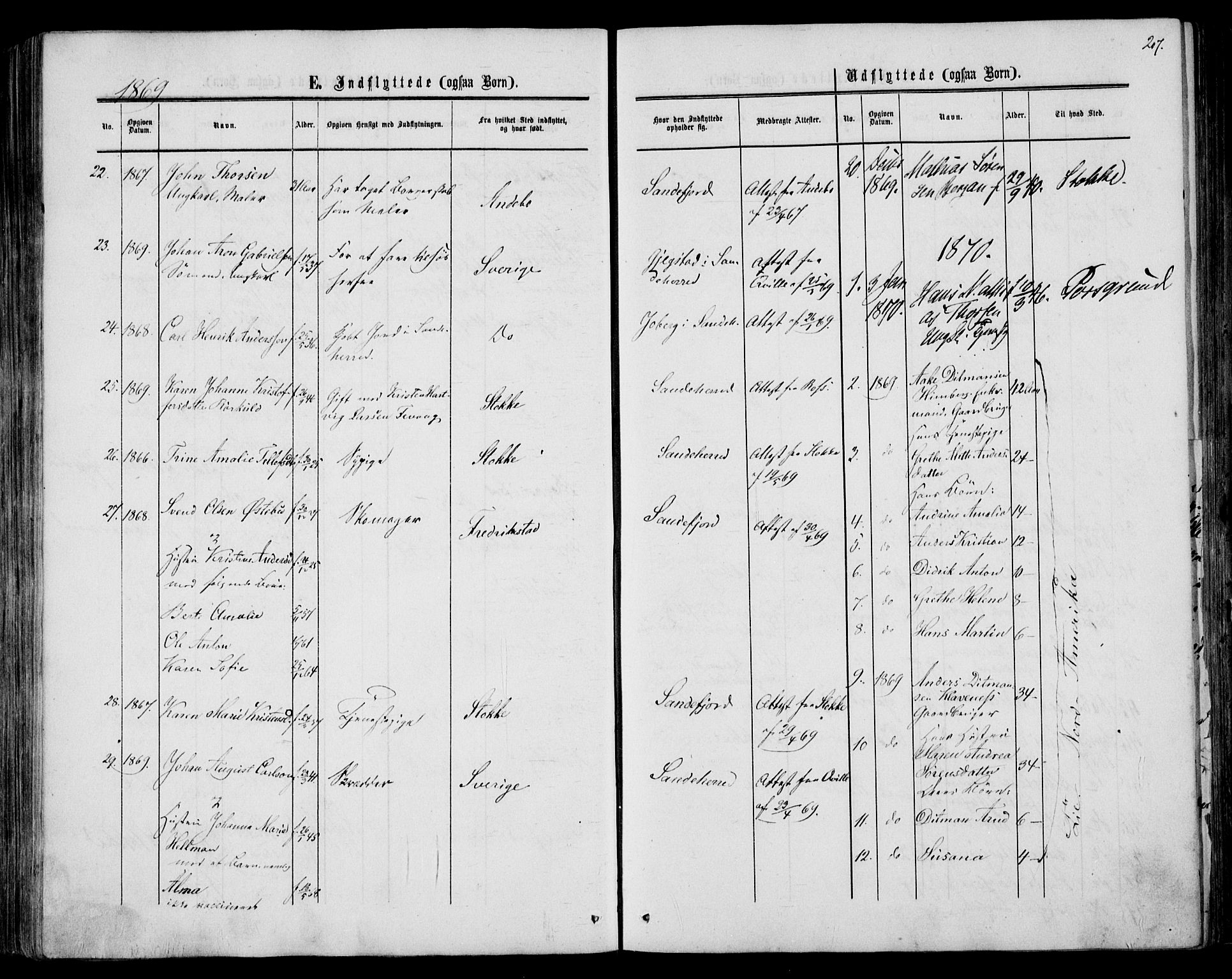 Sandar kirkebøker, AV/SAKO-A-243/F/Fa/L0009: Parish register (official) no. 9, 1862-1871, p. 207