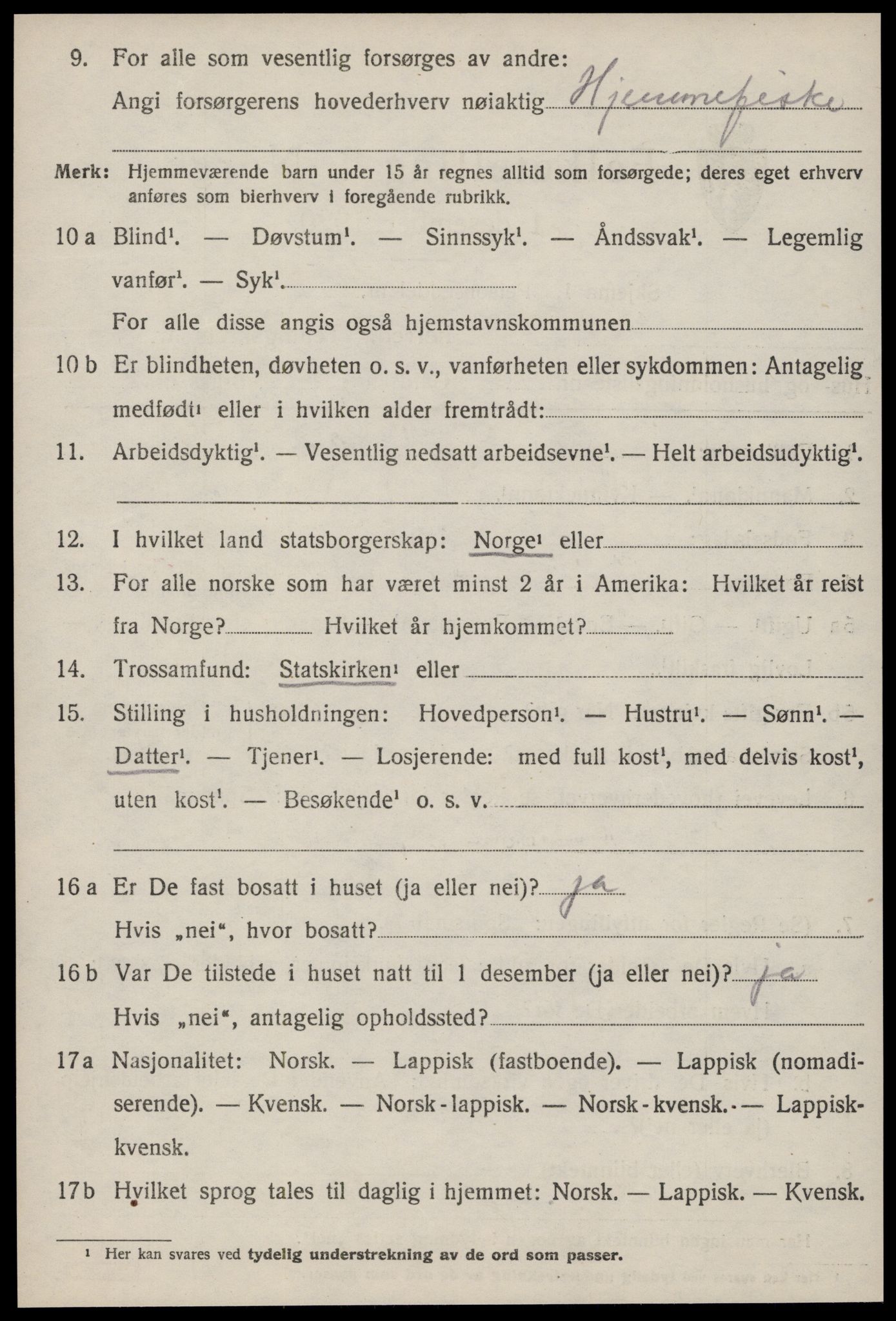 SAT, 1920 census for Ørland, 1920, p. 5384