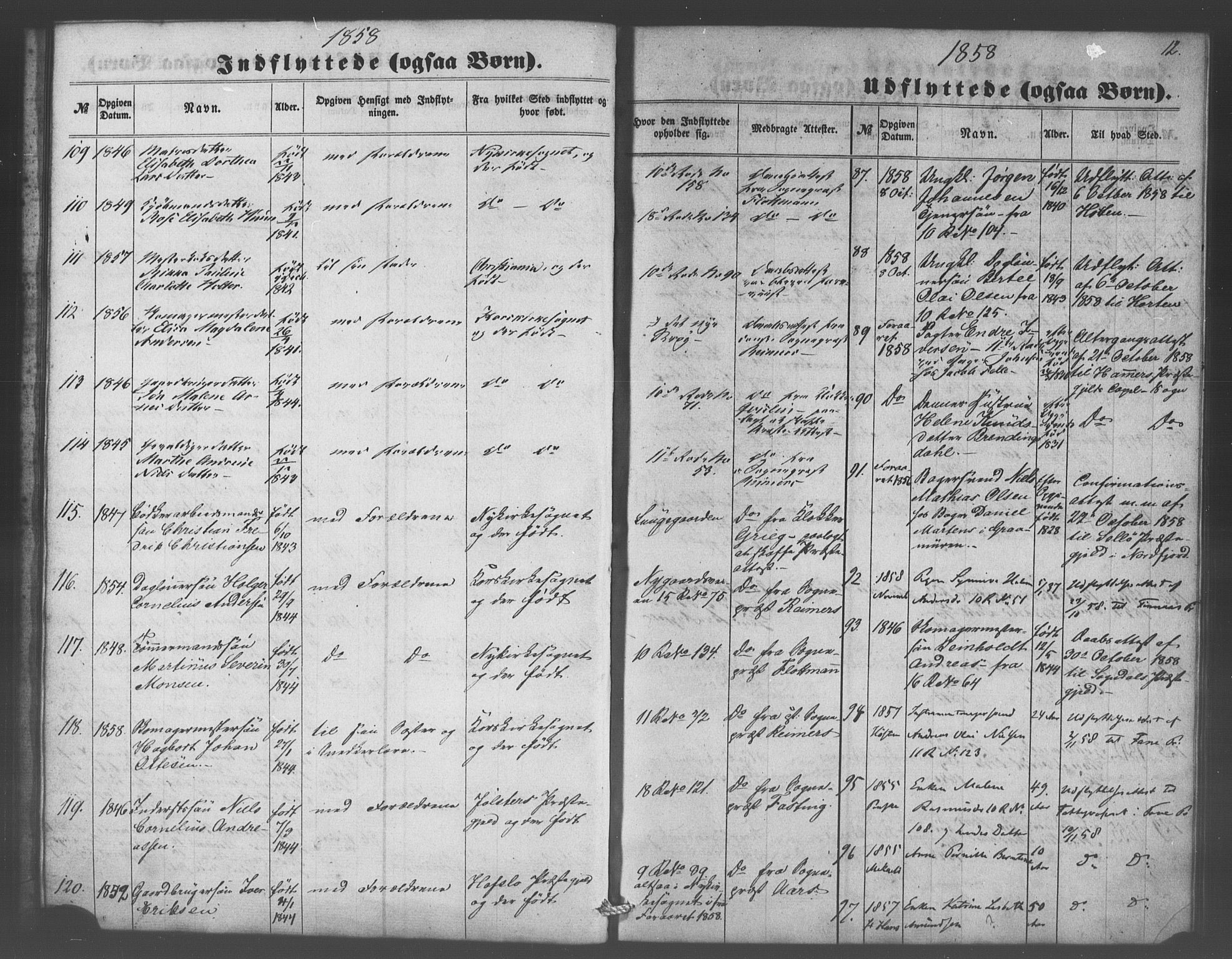 Domkirken sokneprestembete, SAB/A-74801/H/Haa/L0048: Parish register (official) no. F 3, 1858-1874, p. 12