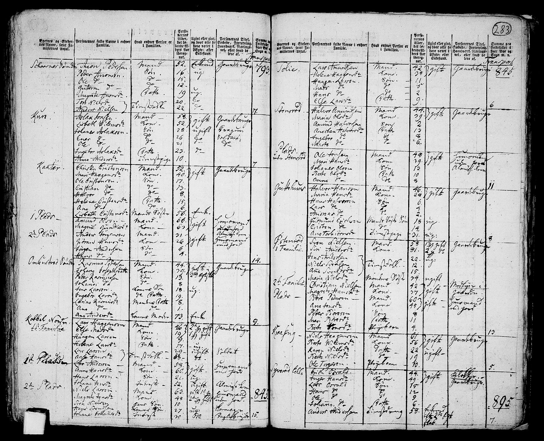 RA, 1801 census for 0137P Våler, 1801, p. 282b-283a