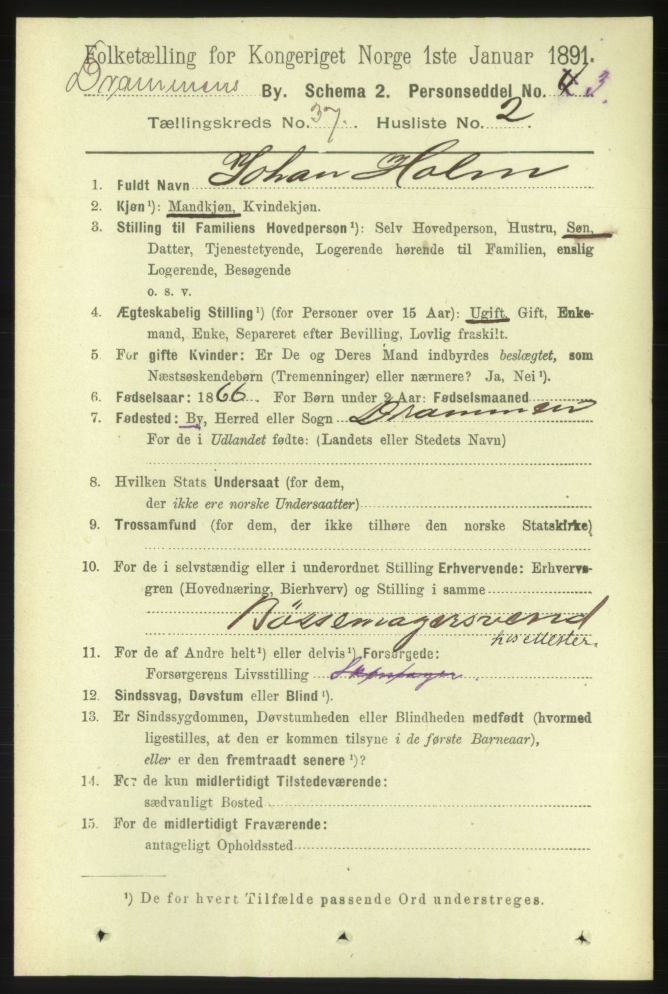 RA, 1891 census for 0602 Drammen, 1891, p. 22810