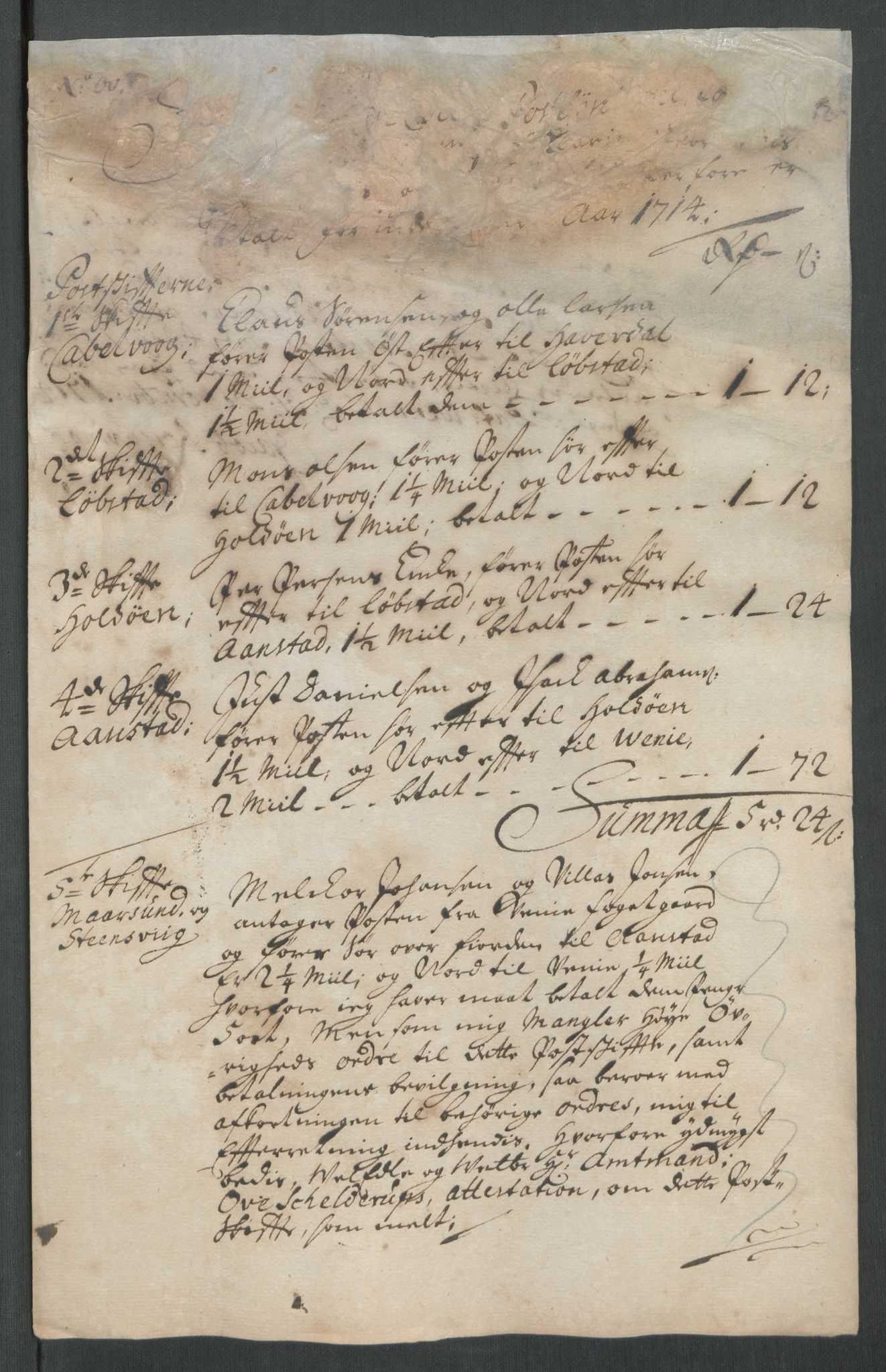 Rentekammeret inntil 1814, Reviderte regnskaper, Fogderegnskap, RA/EA-4092/R67/L4680: Fogderegnskap Vesterålen, Andenes og Lofoten, 1714, p. 275