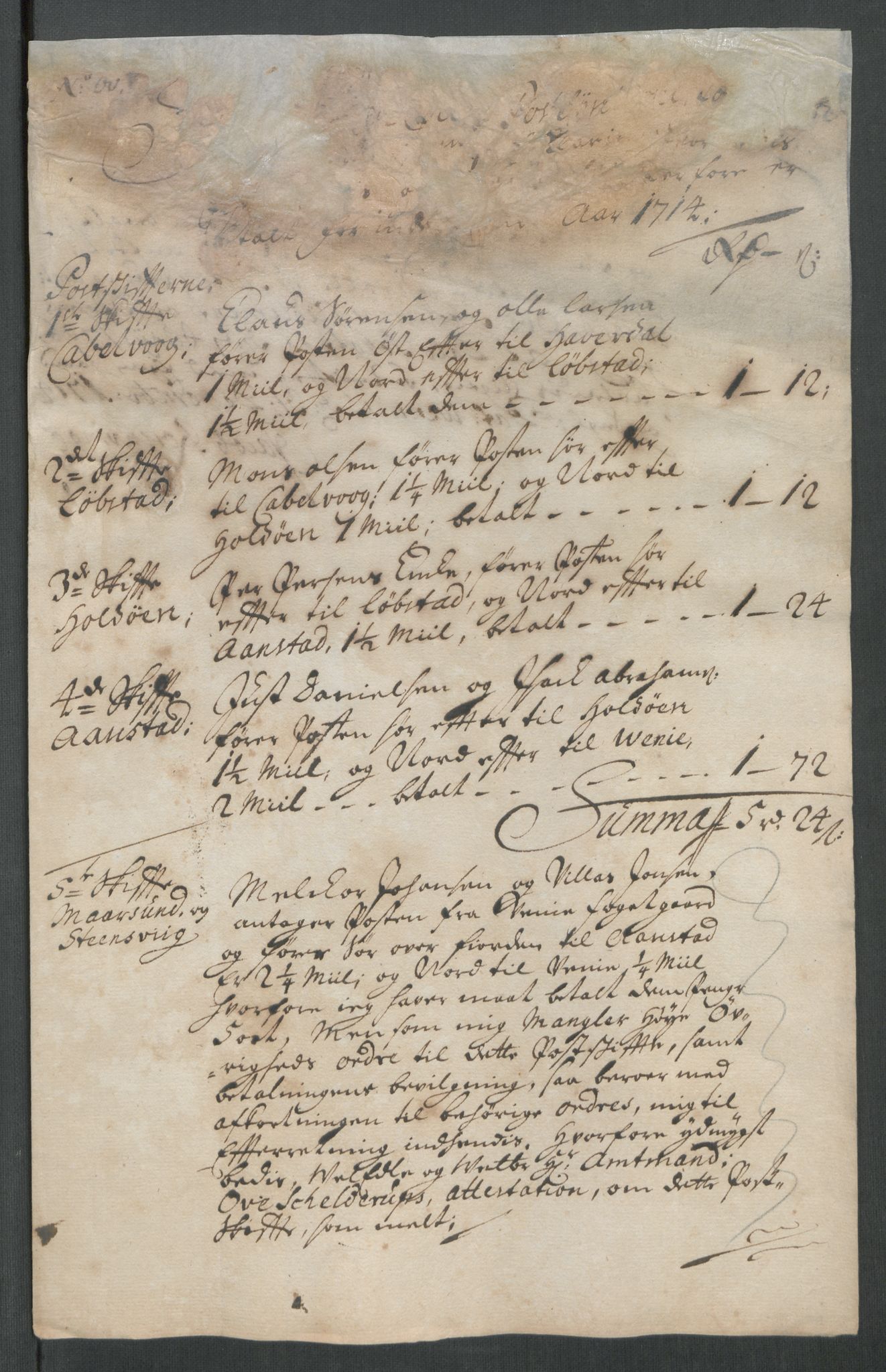 Rentekammeret inntil 1814, Reviderte regnskaper, Fogderegnskap, AV/RA-EA-4092/R67/L4680: Fogderegnskap Vesterålen, Andenes og Lofoten, 1714, p. 275