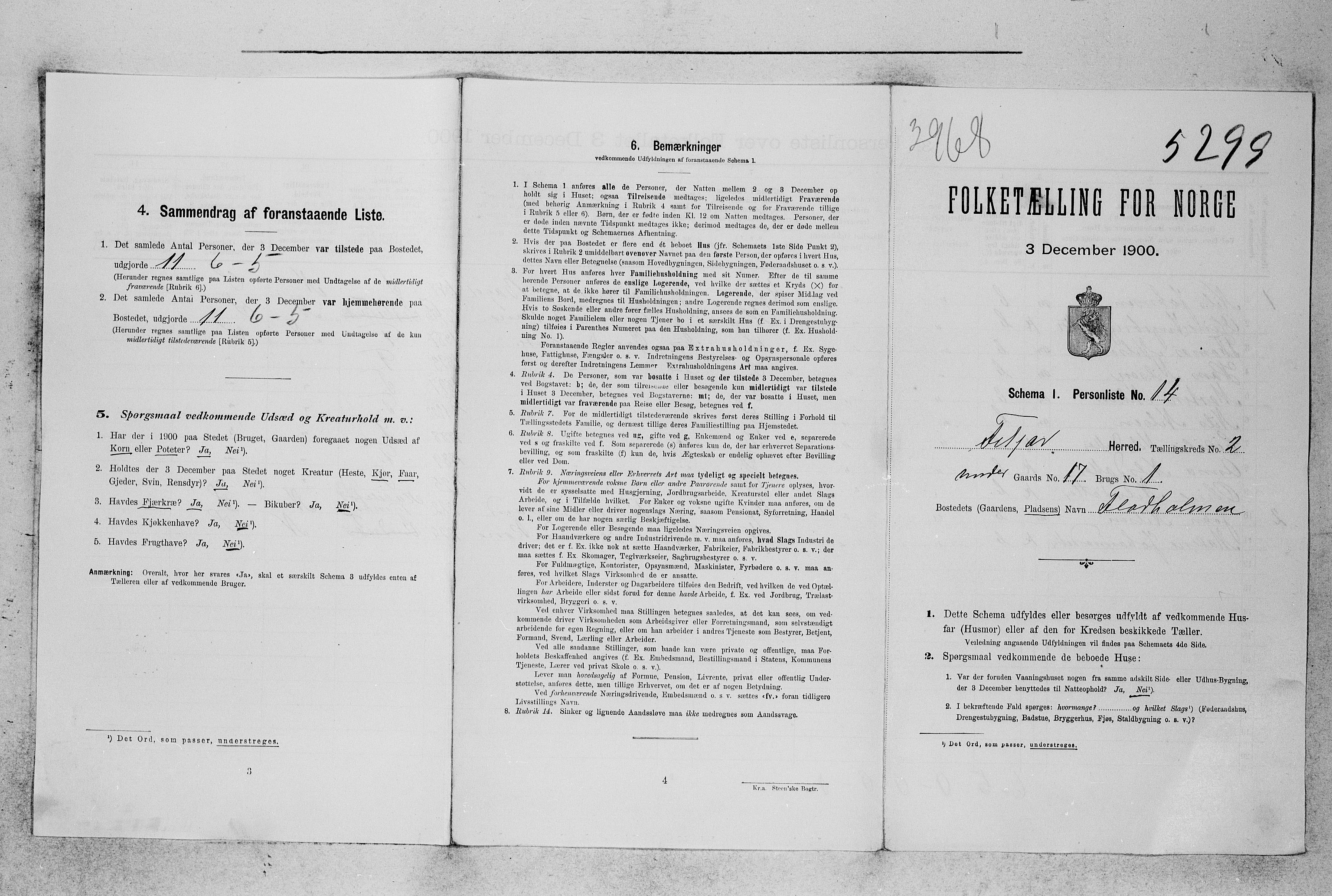 SAB, 1900 census for Fitjar, 1900, p. 27