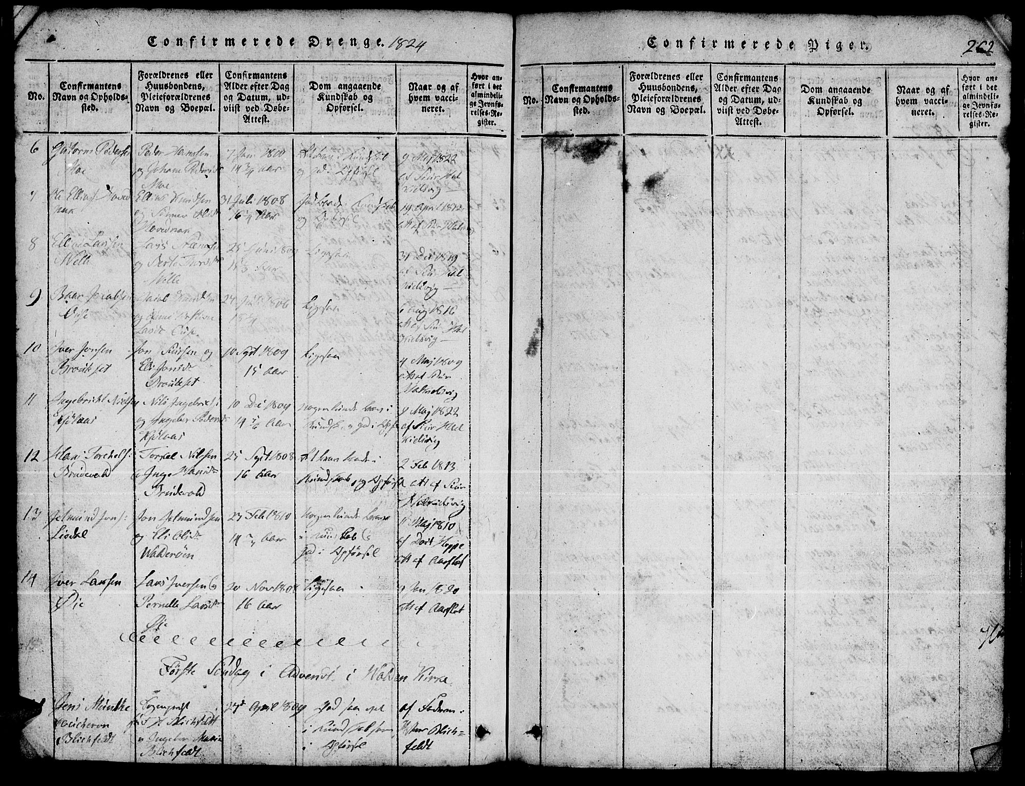 Ministerialprotokoller, klokkerbøker og fødselsregistre - Møre og Romsdal, AV/SAT-A-1454/511/L0155: Parish register (copy) no. 511C01, 1817-1829, p. 262