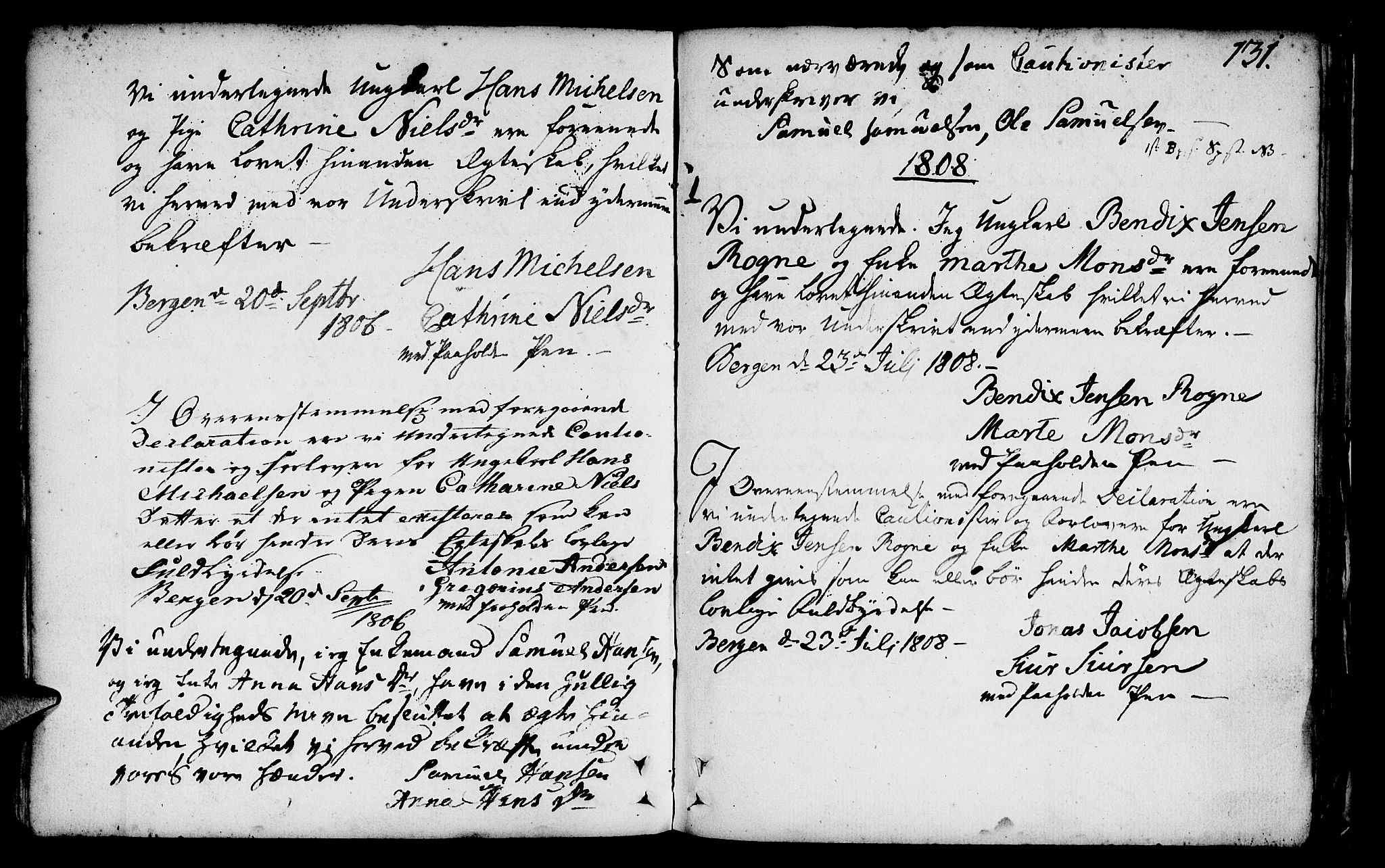 St. Jørgens hospital og Årstad sokneprestembete, AV/SAB-A-99934: Parish register (official) no. A 1, 1743-1823, p. 131