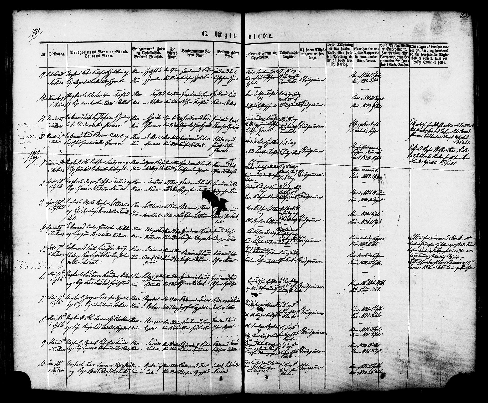 Ministerialprotokoller, klokkerbøker og fødselsregistre - Møre og Romsdal, SAT/A-1454/539/L0529: Parish register (official) no. 539A02, 1848-1872, p. 235