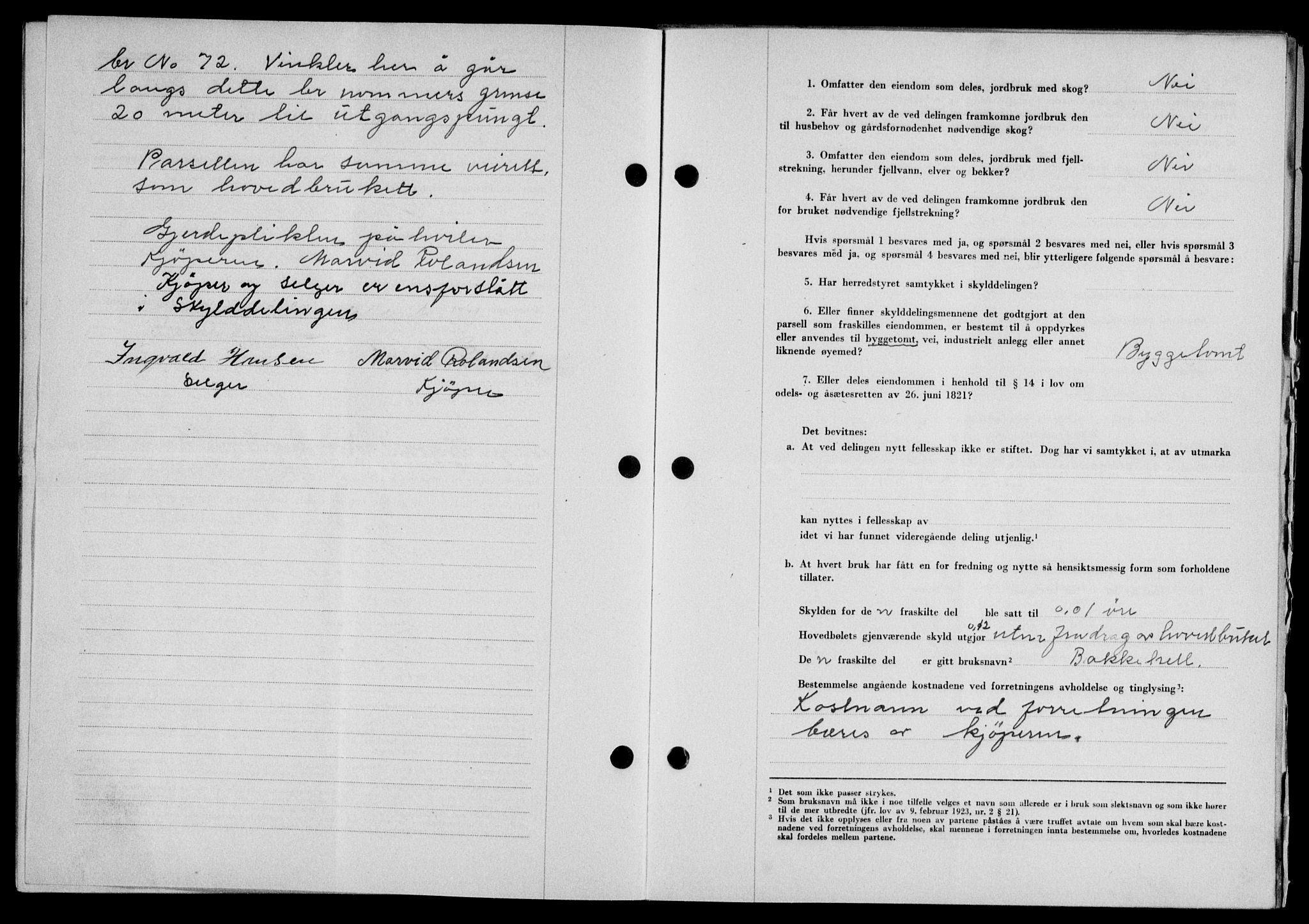 Lofoten sorenskriveri, AV/SAT-A-0017/1/2/2C/L0016a: Mortgage book no. 16a, 1947-1947, Diary no: : 1065/1947