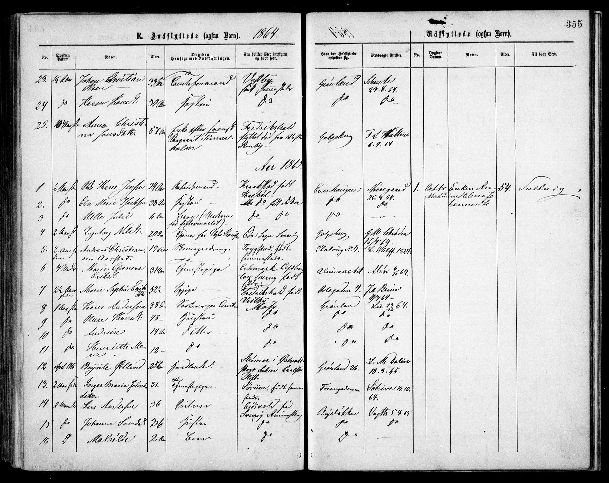 Grønland prestekontor Kirkebøker, AV/SAO-A-10848/F/Fa/L0003: Parish register (official) no. 3, 1862-1868, p. 355