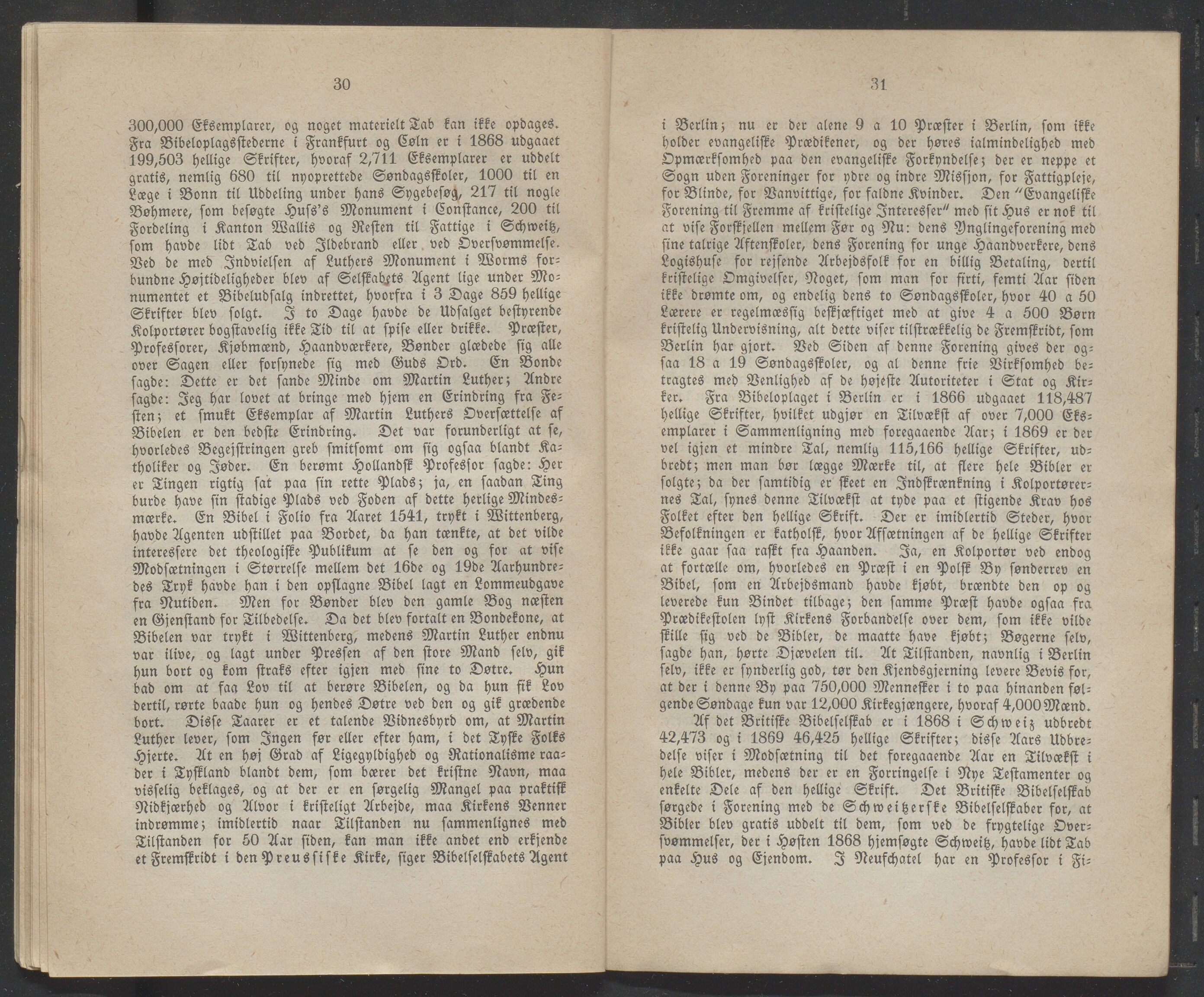 Det Norske Bibelselskap, VID/MDA-A-1528/X/L0002/0003/0001: Årsberetninger / Årsberetning 54, 55 og 56, 1869, p. 30-31
