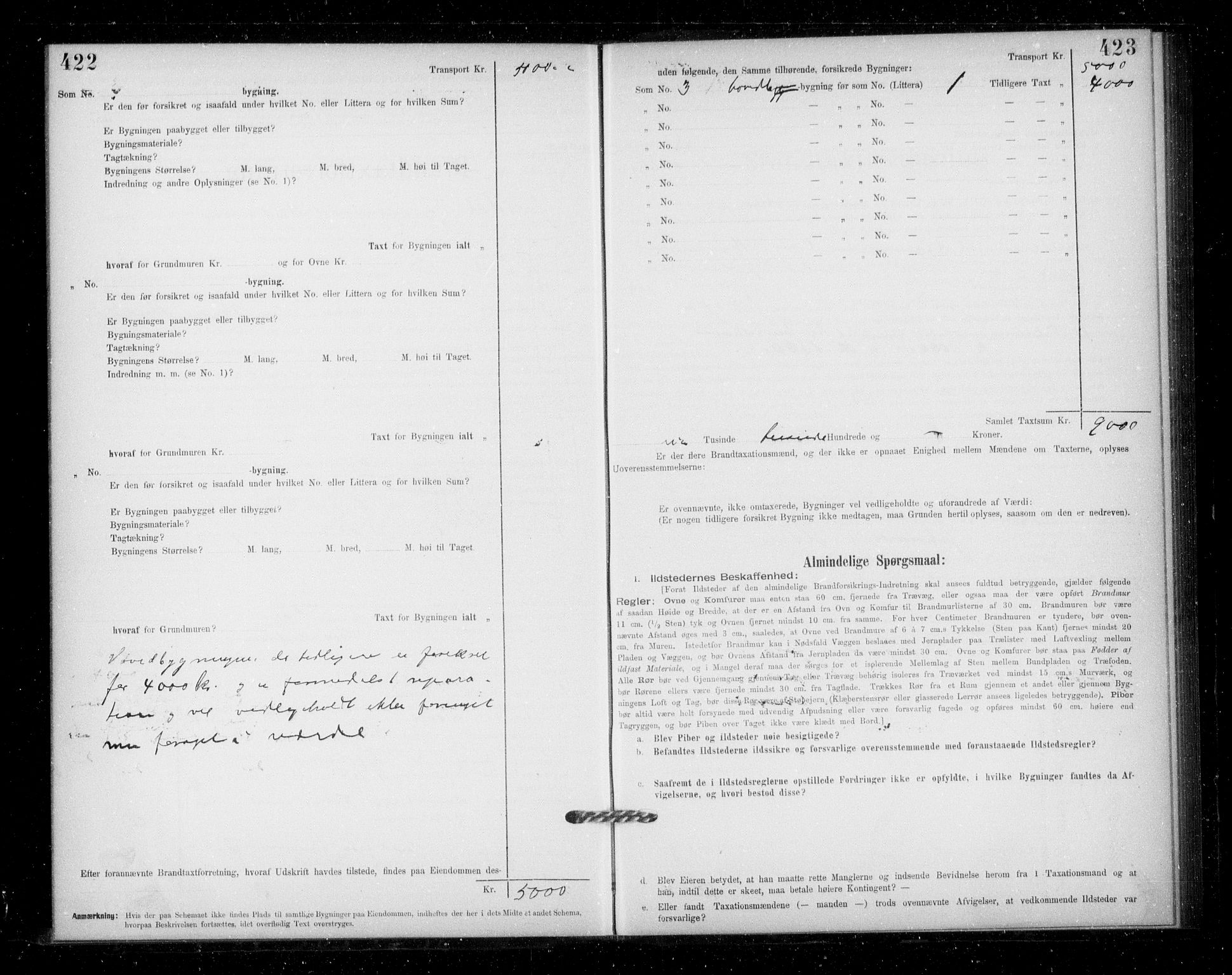 Lensmannen i Jondal, AV/SAB-A-33101/0012/L0005: Branntakstprotokoll, skjematakst, 1894-1951, p. 422-423