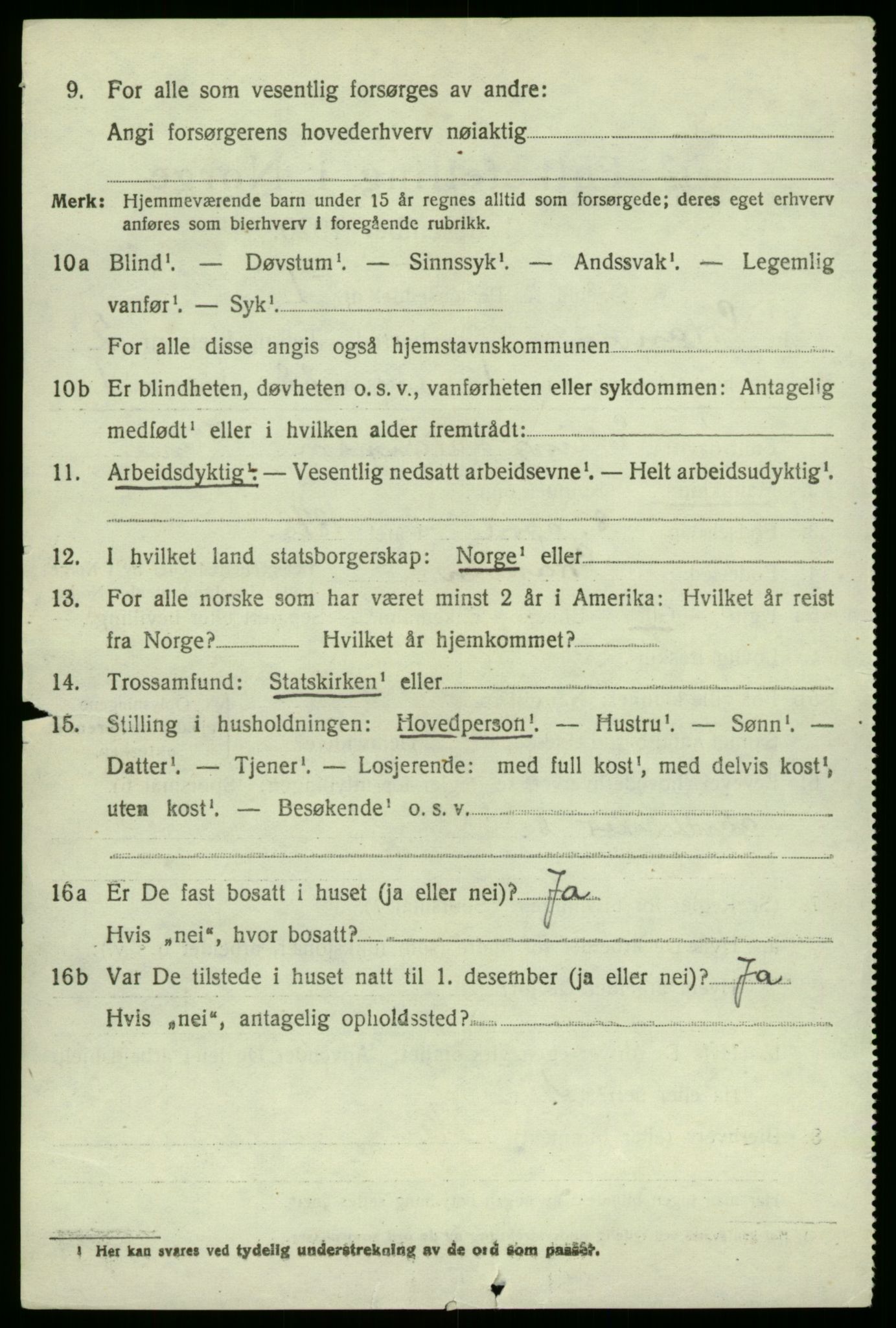 SAB, 1920 census for Granvin, 1920, p. 637