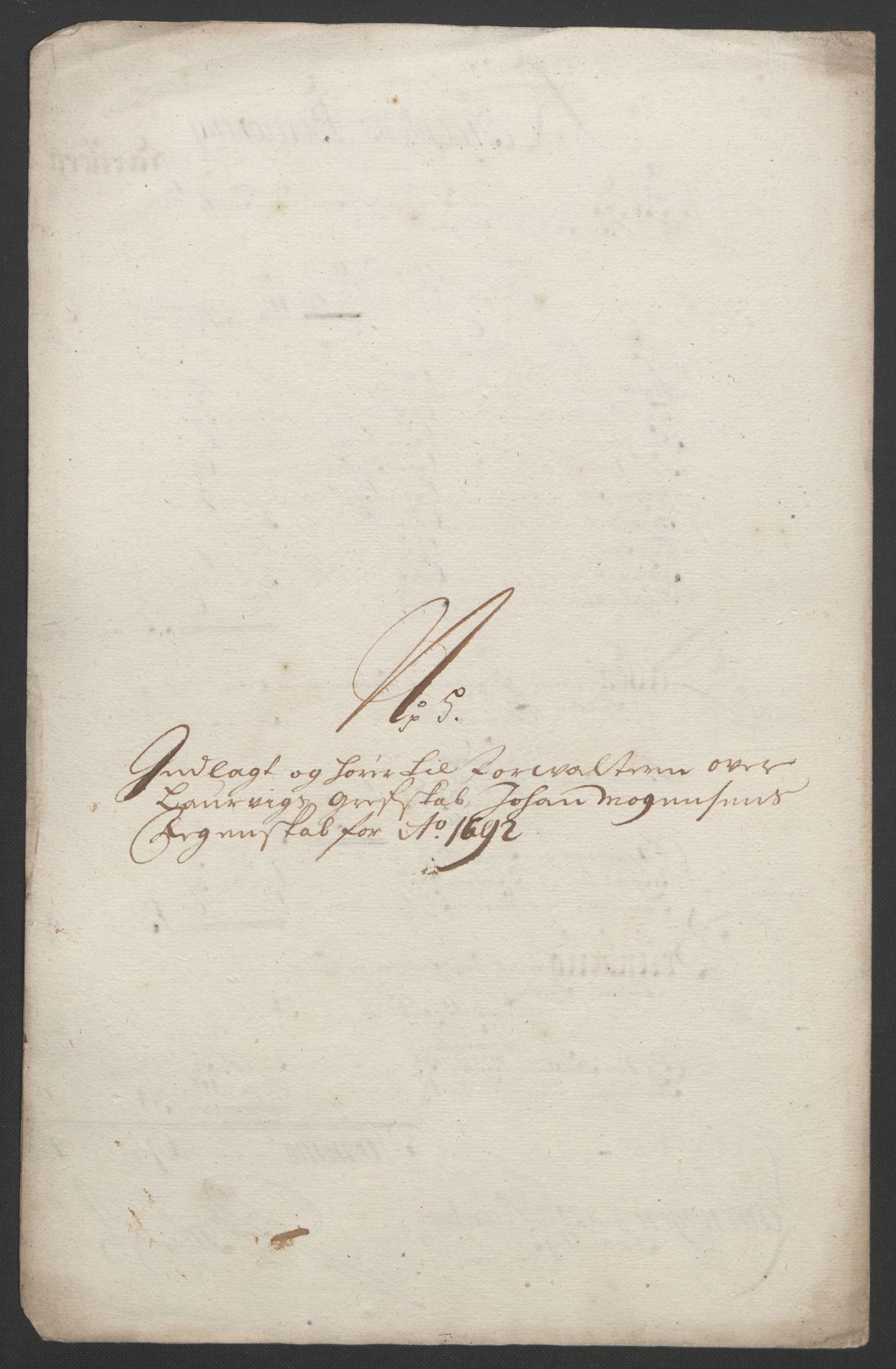 Rentekammeret inntil 1814, Reviderte regnskaper, Fogderegnskap, AV/RA-EA-4092/R33/L1973: Fogderegnskap Larvik grevskap, 1692, p. 209