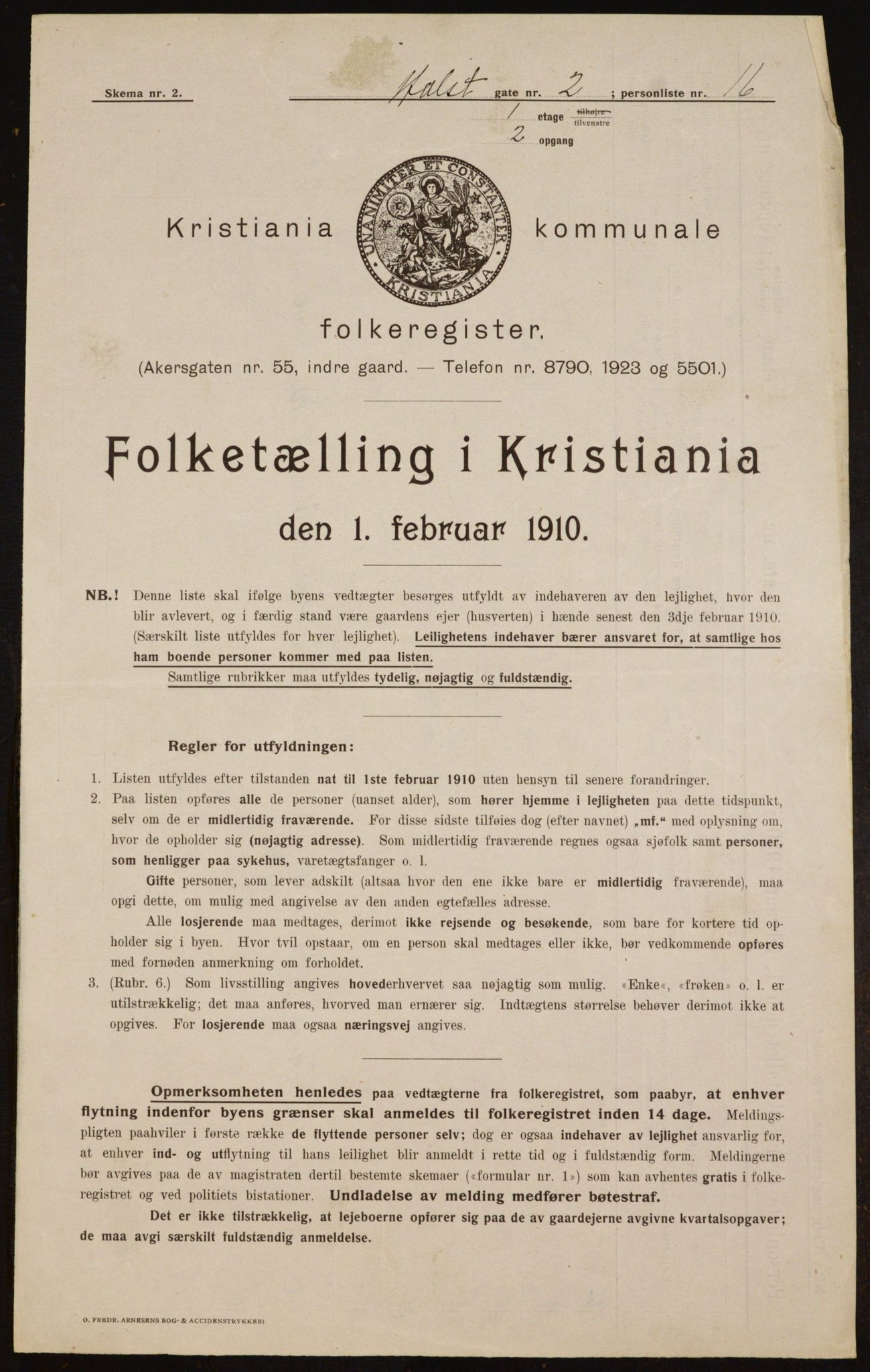 OBA, Municipal Census 1910 for Kristiania, 1910, p. 40153