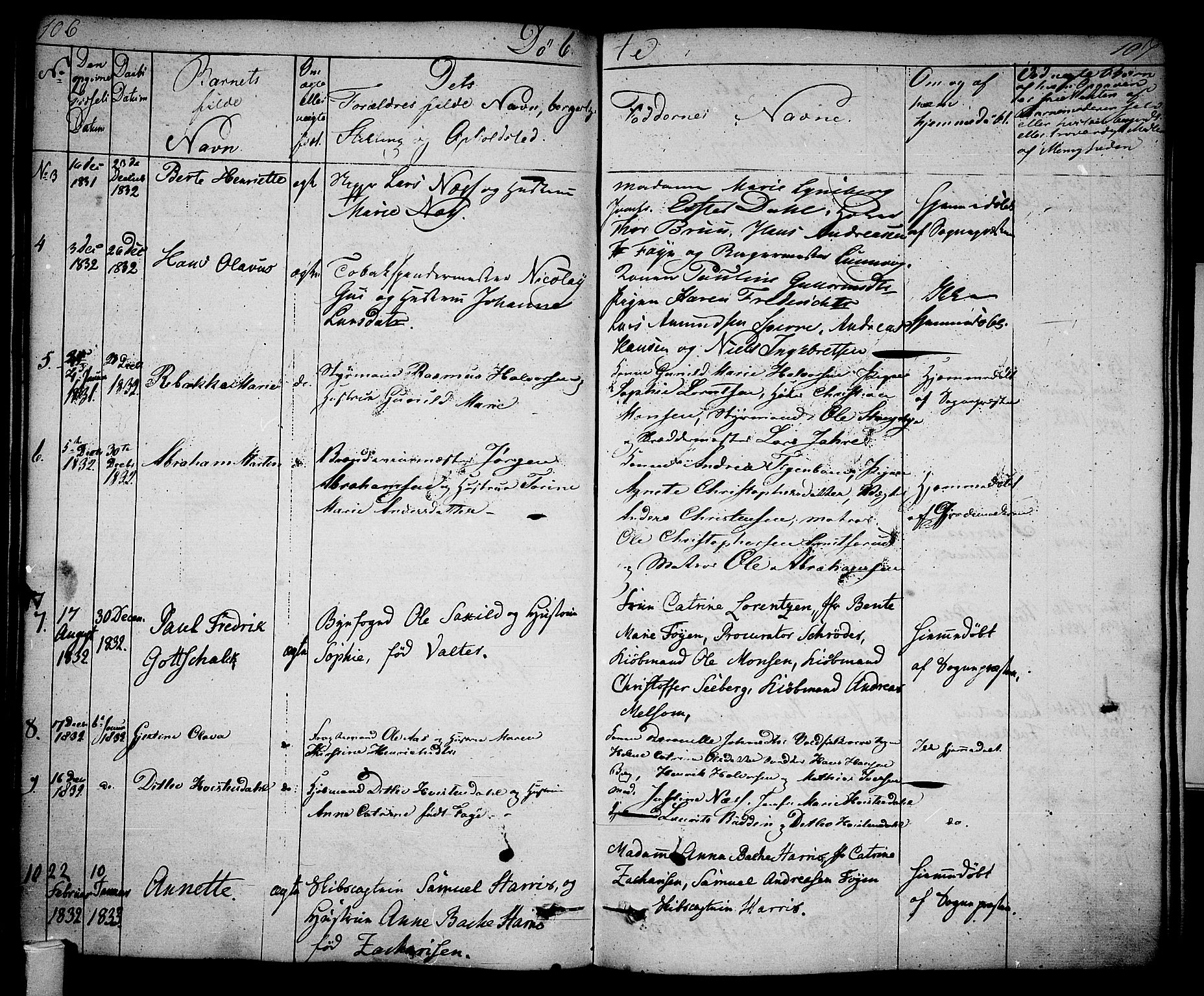 Tønsberg kirkebøker, SAKO/A-330/F/Fa/L0005: Parish register (official) no. I 5, 1827-1836, p. 106-107