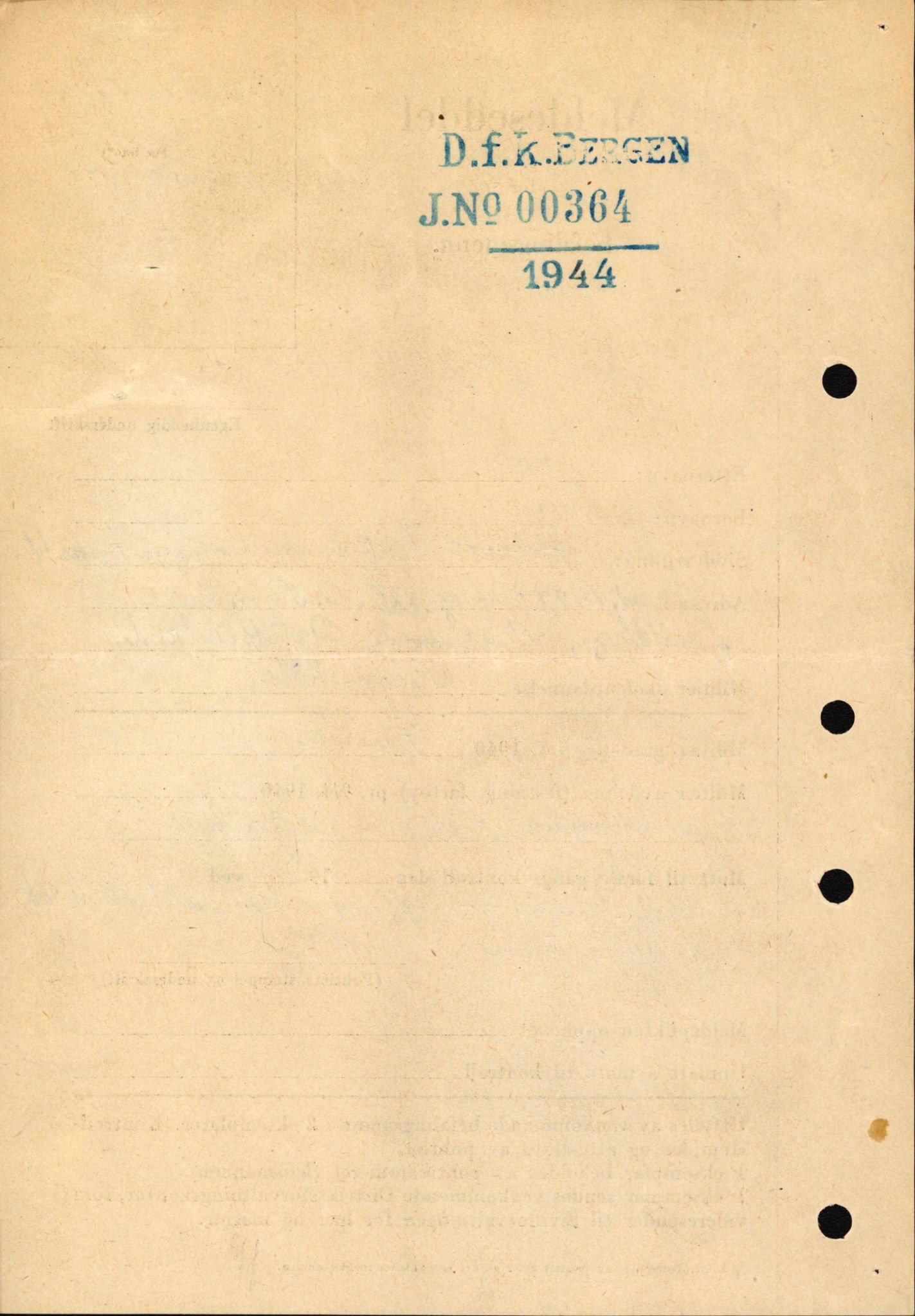Forsvaret, Forsvarets krigshistoriske avdeling, AV/RA-RAFA-2017/Y/Yf/L0209: II-C-11-2121  -  Okkupasjonstiden.  Meldesedler for befal med foto og oppl. om militær grad 9. apr. 1940., 1944-1945, p. 127