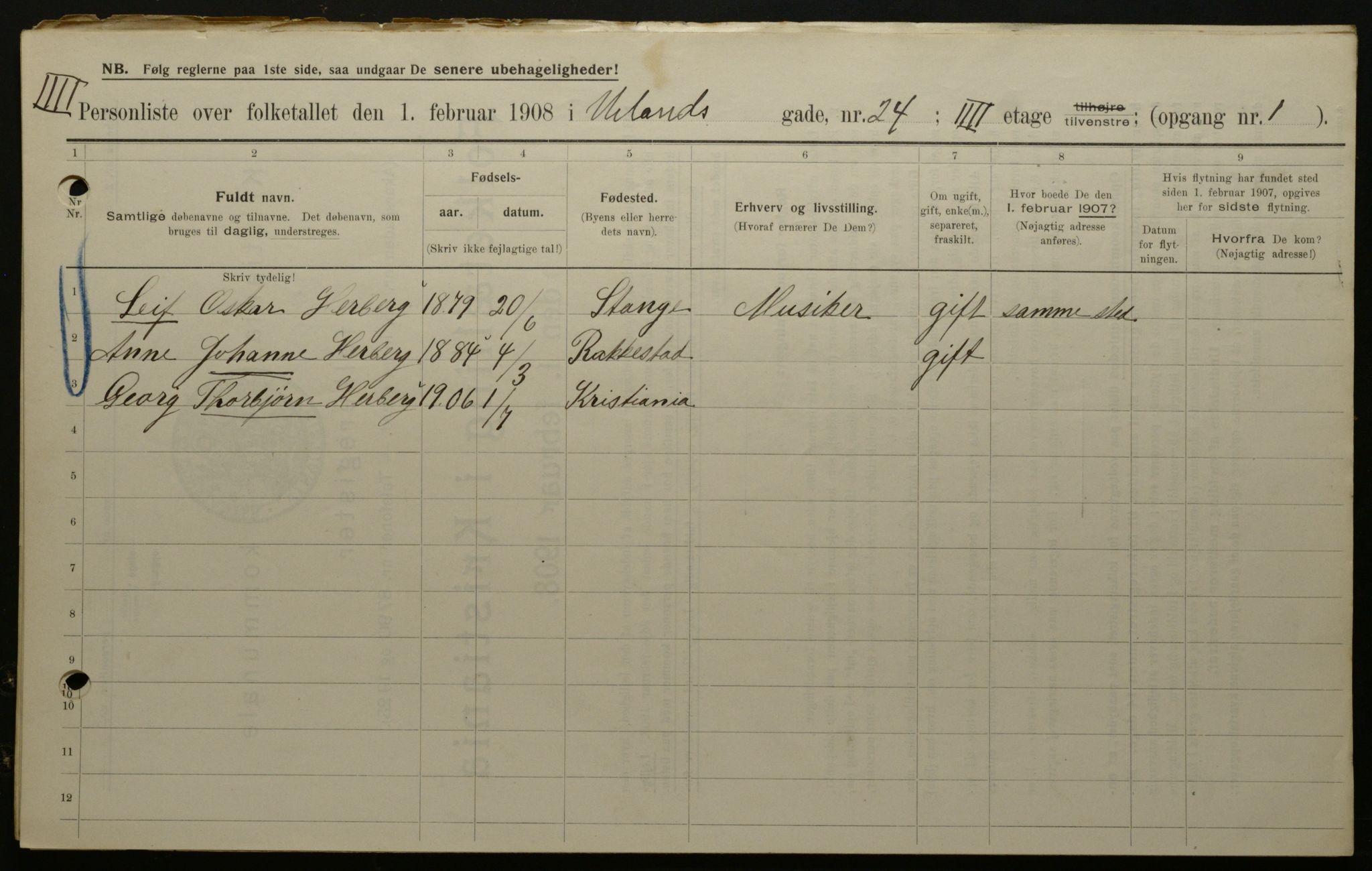 OBA, Municipal Census 1908 for Kristiania, 1908, p. 106589