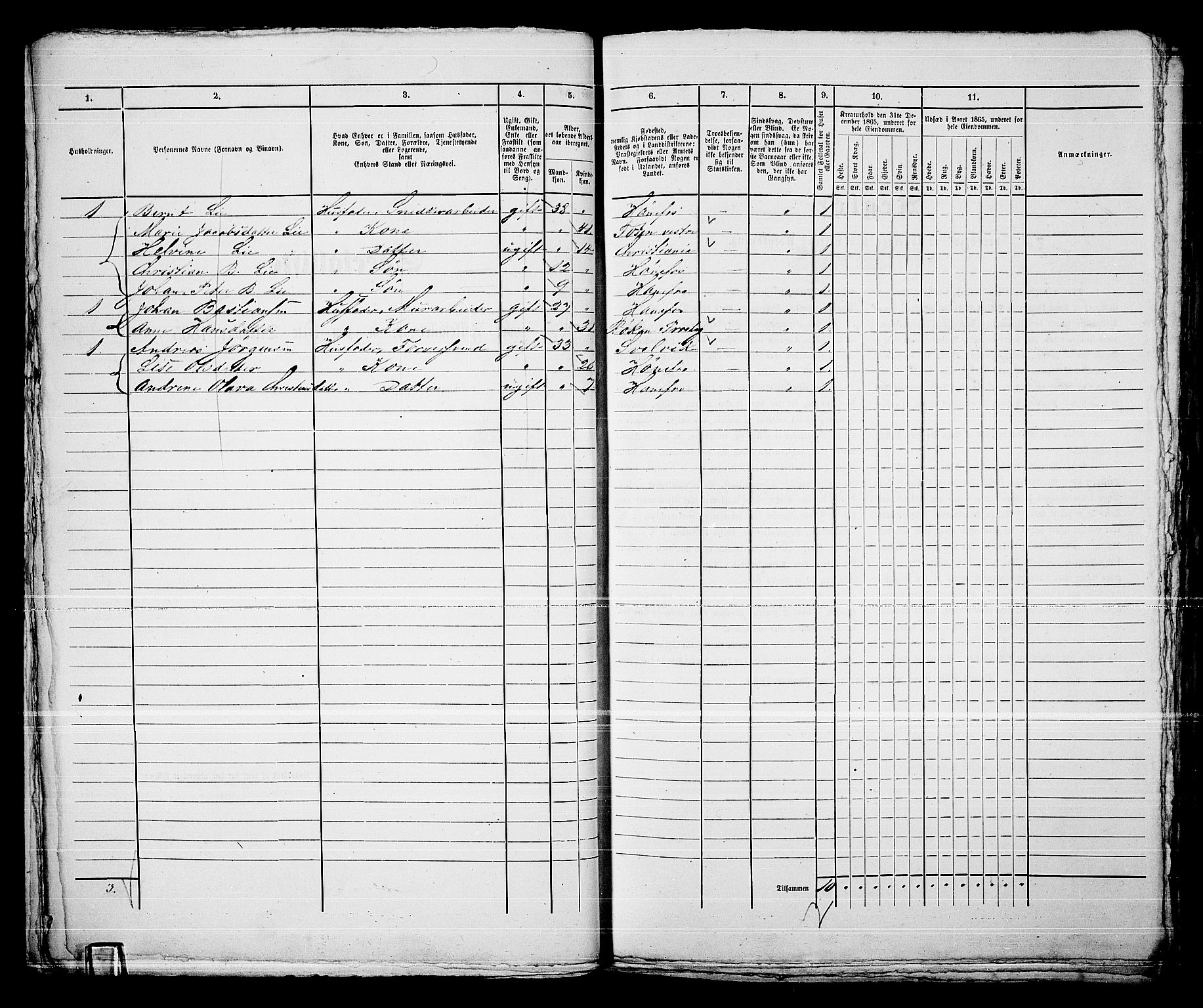 RA, 1865 census for Norderhov/Hønefoss, 1865, p. 103