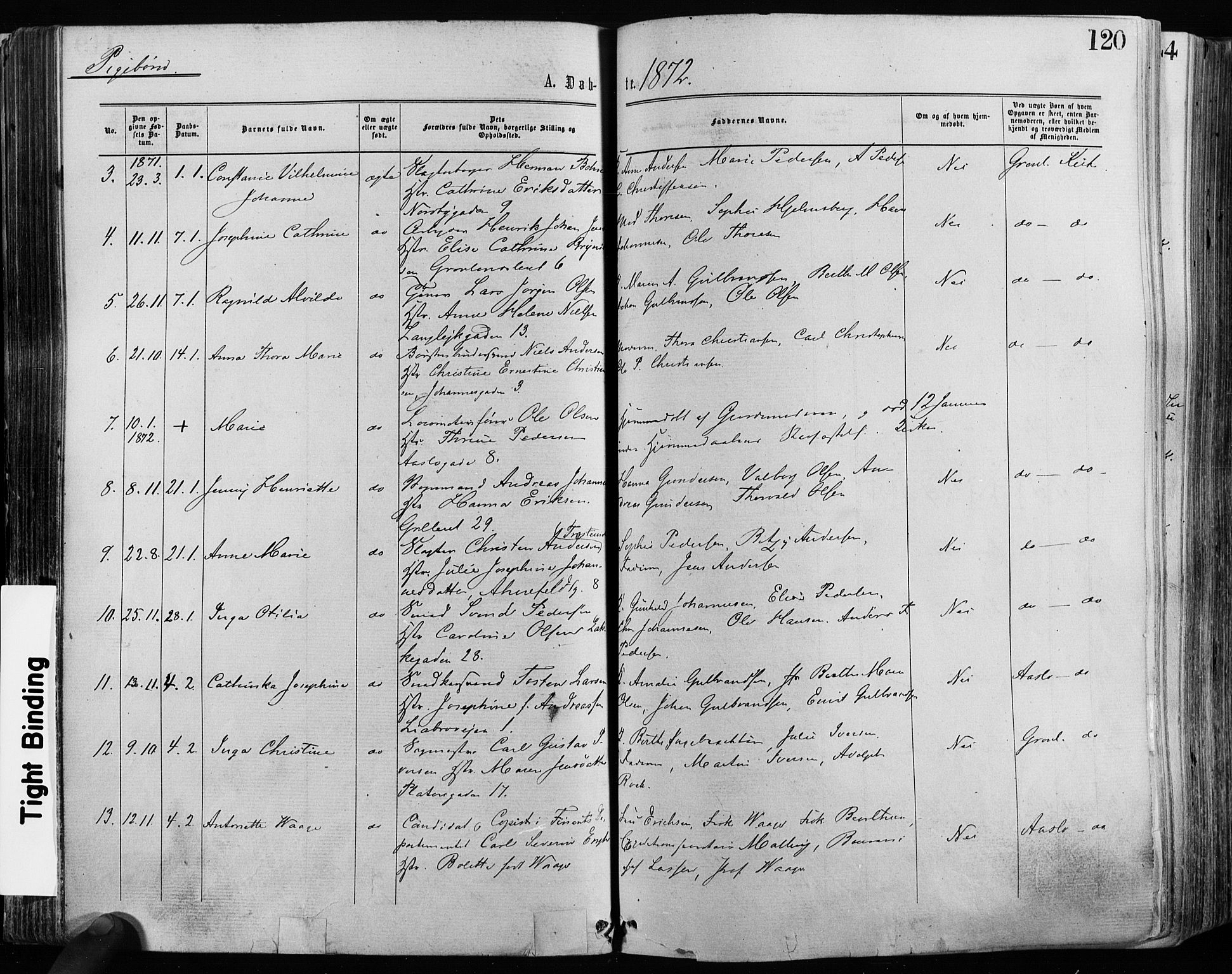 Grønland prestekontor Kirkebøker, AV/SAO-A-10848/F/Fa/L0004: Parish register (official) no. 4, 1869-1880, p. 120