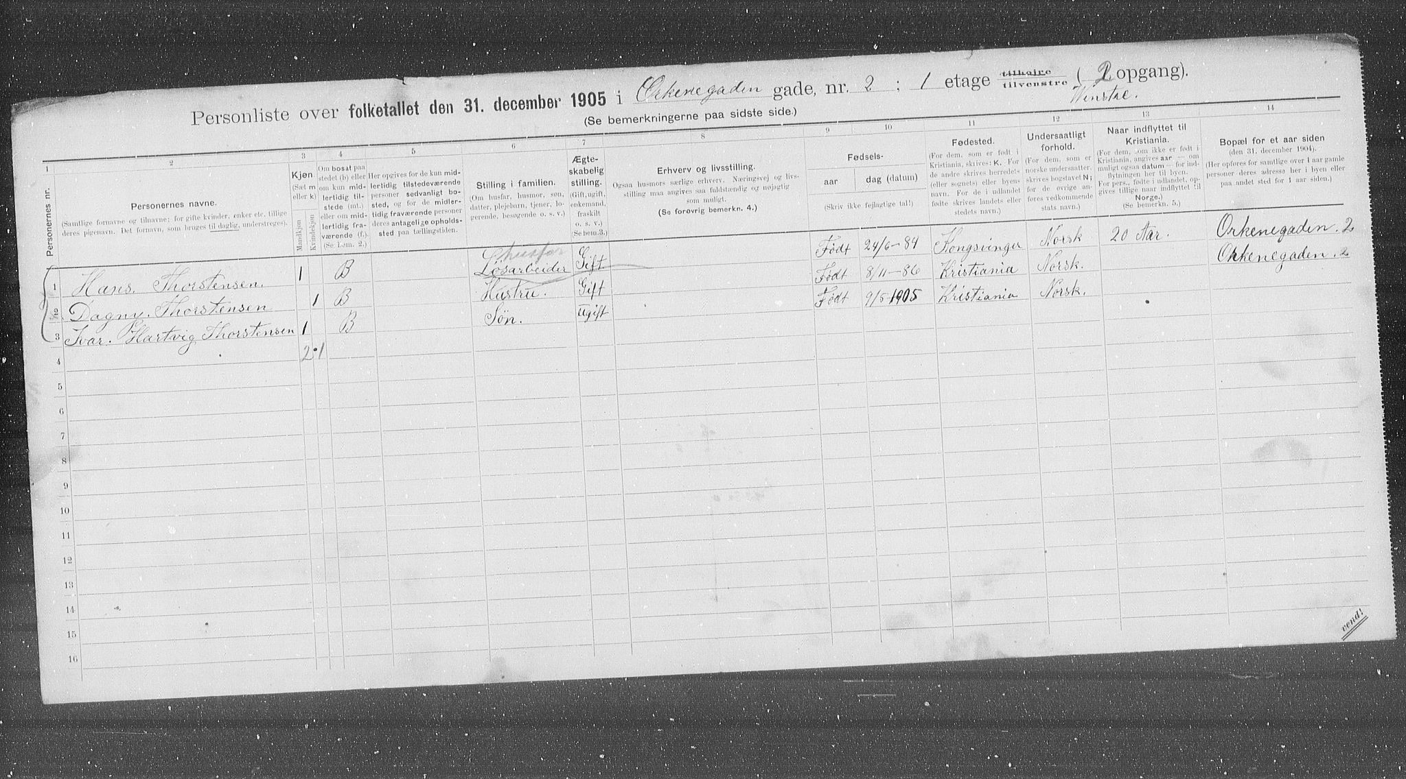 OBA, Municipal Census 1905 for Kristiania, 1905, p. 39920