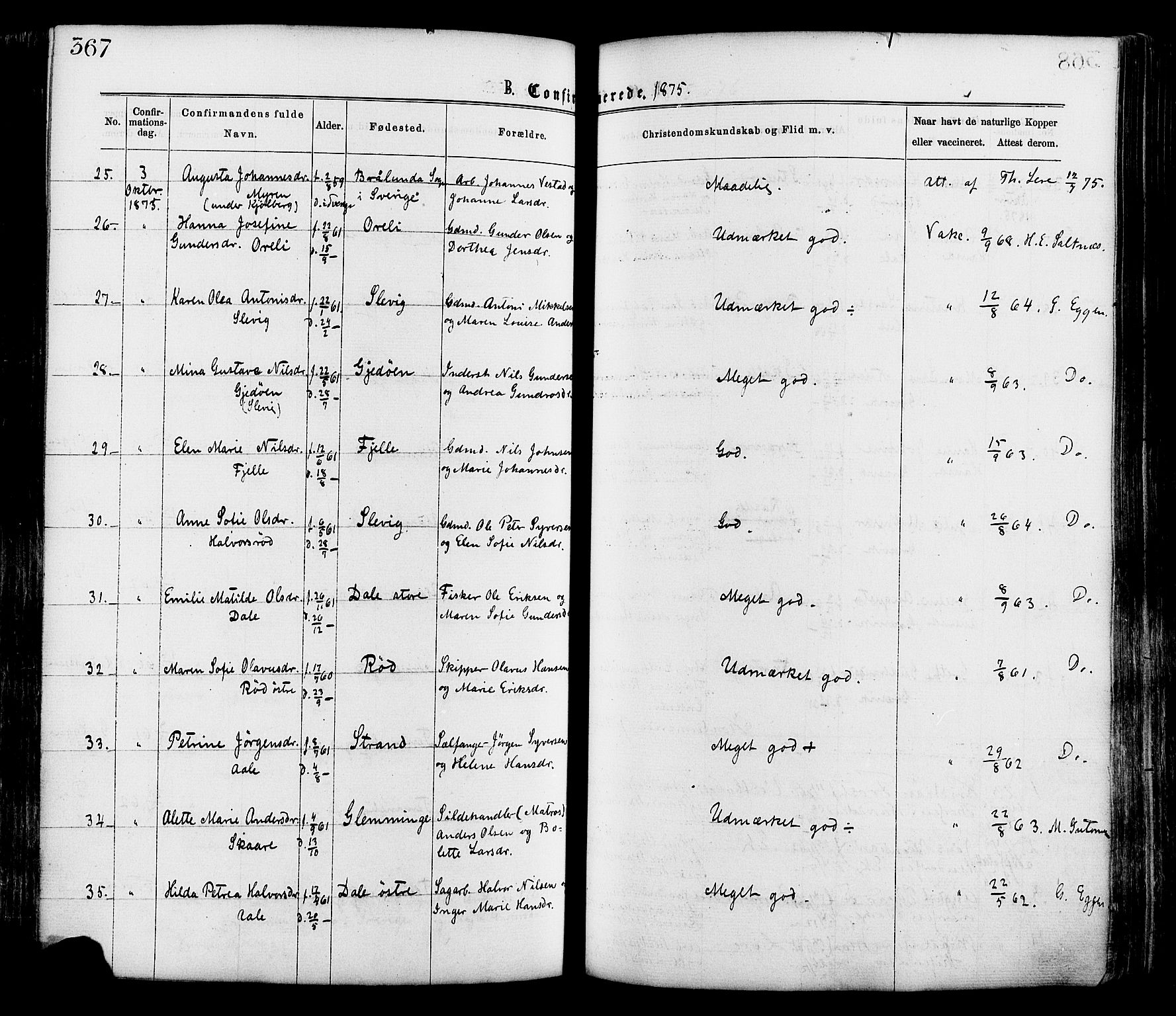 Onsøy prestekontor Kirkebøker, AV/SAO-A-10914/F/Fa/L0004: Parish register (official) no. I 4, 1861-1877, p. 367