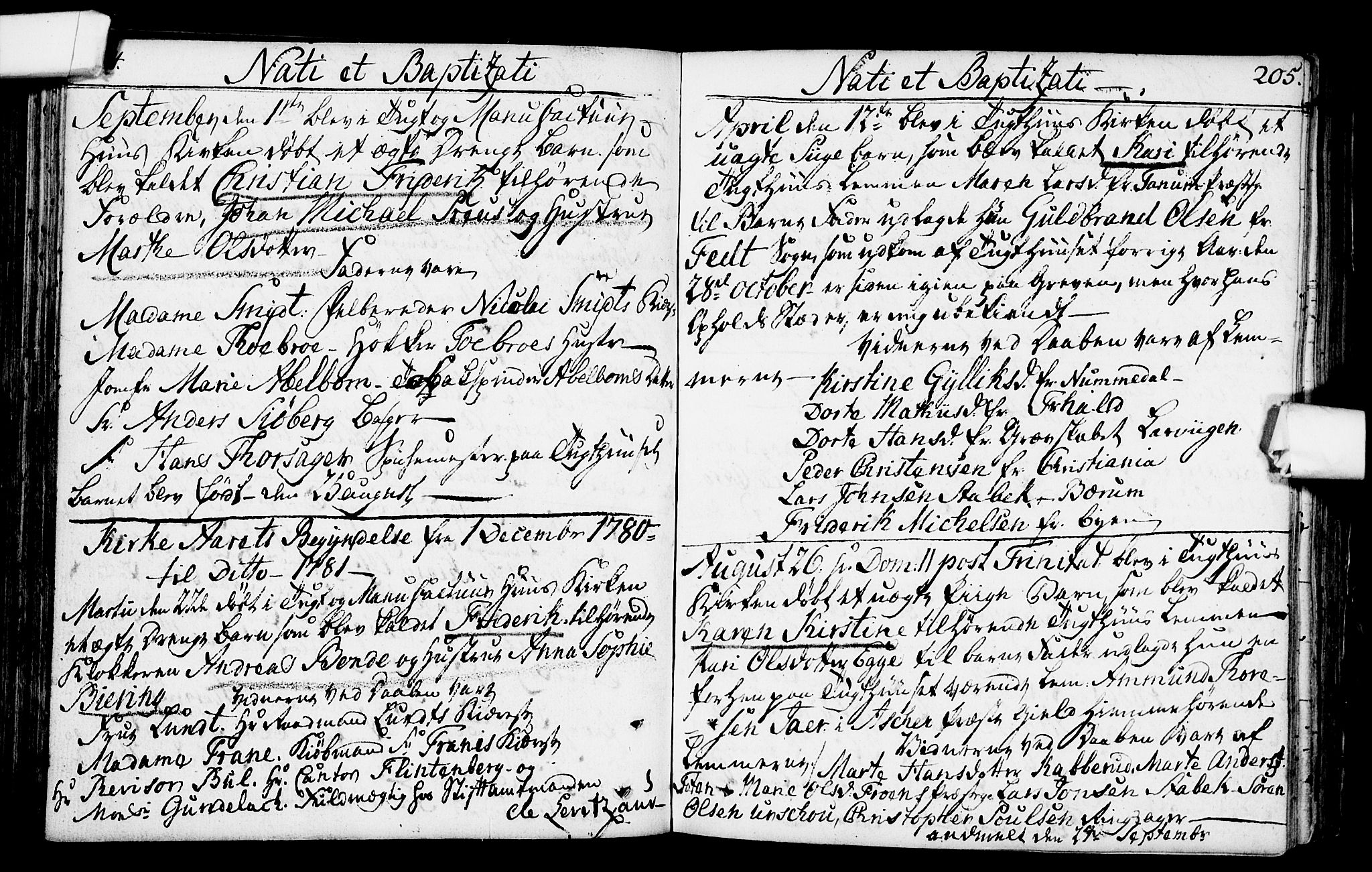 Kristiania tukthusprest Kirkebøker, SAO/A-10881/F/Fa/L0001: Parish register (official) no. 1, 1758-1828, p. 204-205