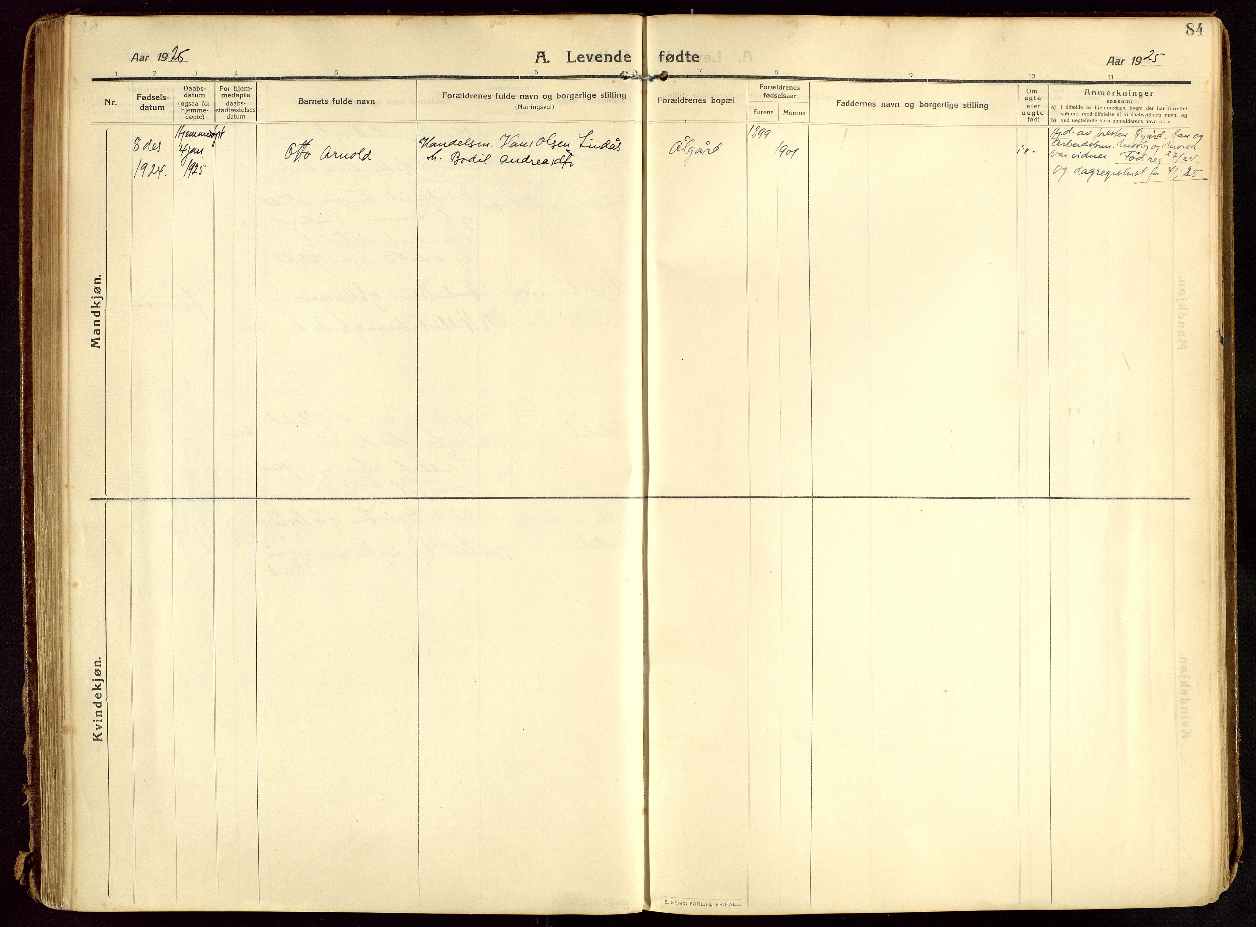 Lye sokneprestkontor, AV/SAST-A-101794/002/B/L0001: Parish register (official) no. A 13, 1910-1925, p. 84