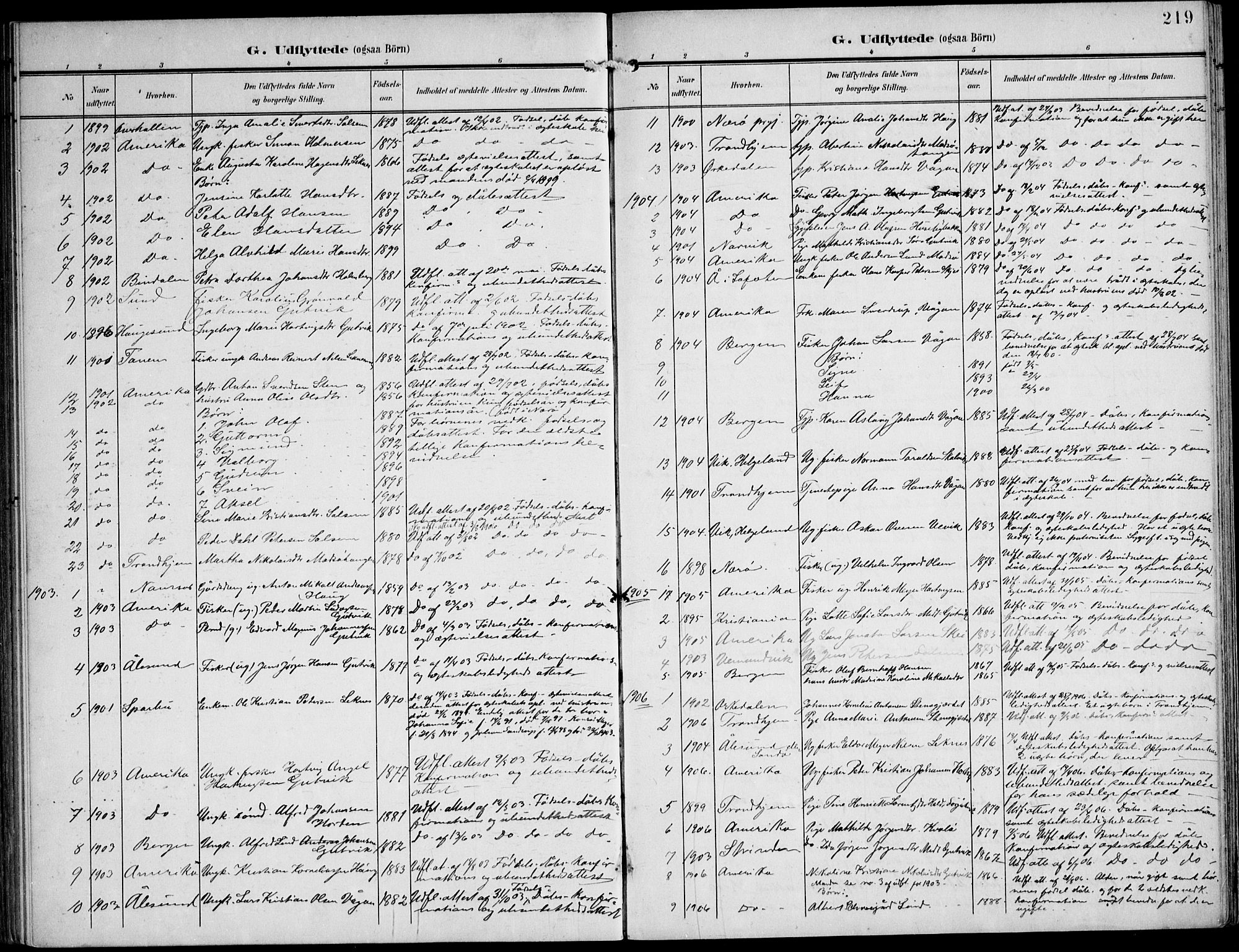 Ministerialprotokoller, klokkerbøker og fødselsregistre - Nord-Trøndelag, SAT/A-1458/788/L0698: Parish register (official) no. 788A05, 1902-1921, p. 219