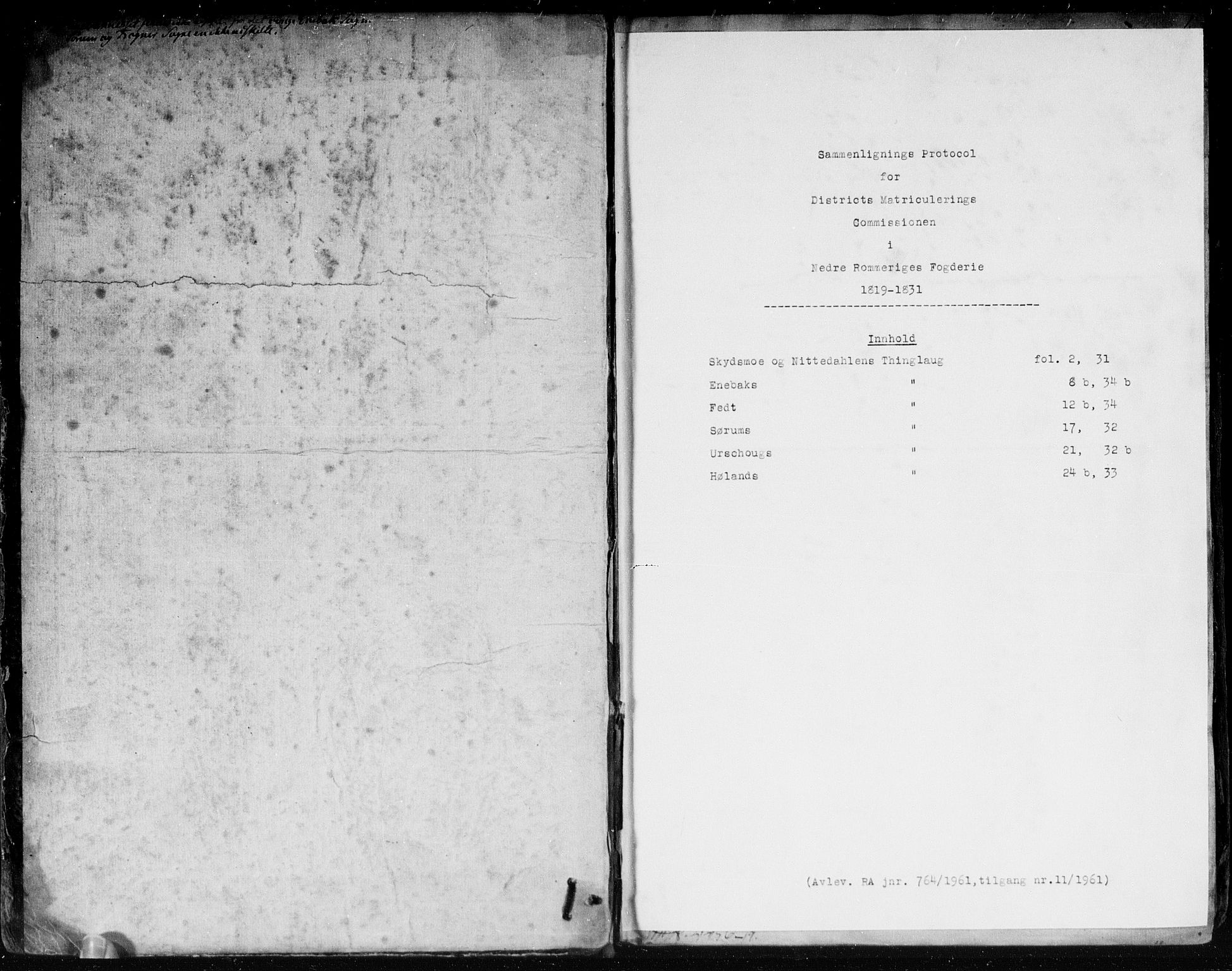 Hovedmatrikkelkommisjonen, AV/RA-S-1529, 1819-1831