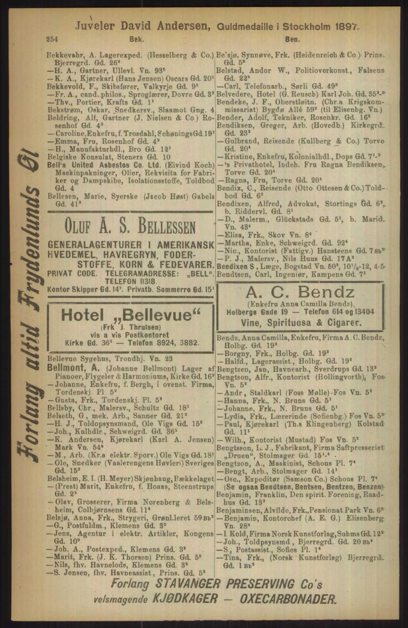 Kristiania/Oslo adressebok, PUBL/-, 1911, p. 254