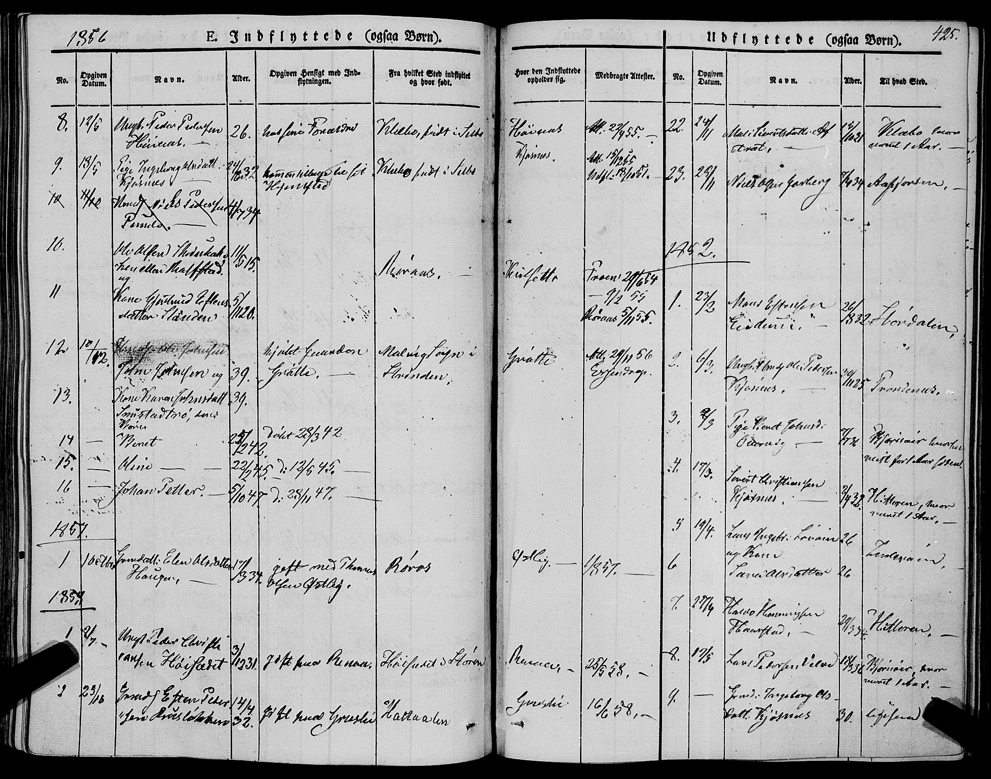 Ministerialprotokoller, klokkerbøker og fødselsregistre - Sør-Trøndelag, SAT/A-1456/695/L1145: Parish register (official) no. 695A06 /1, 1843-1859, p. 425