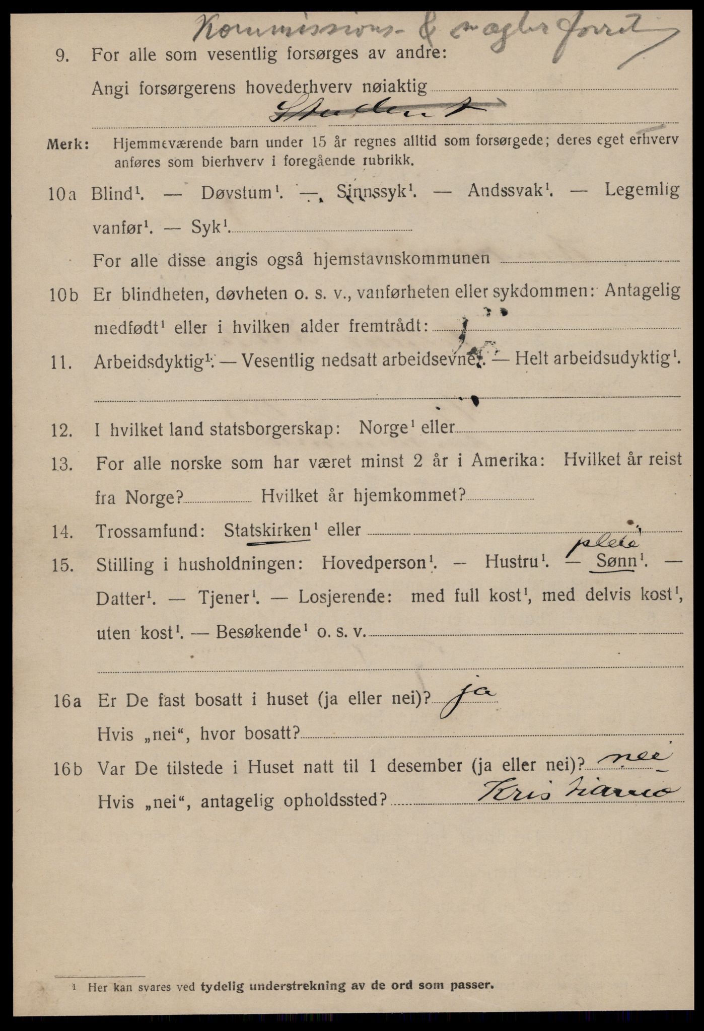 SAT, 1920 census for Kristiansund, 1920, p. 22464