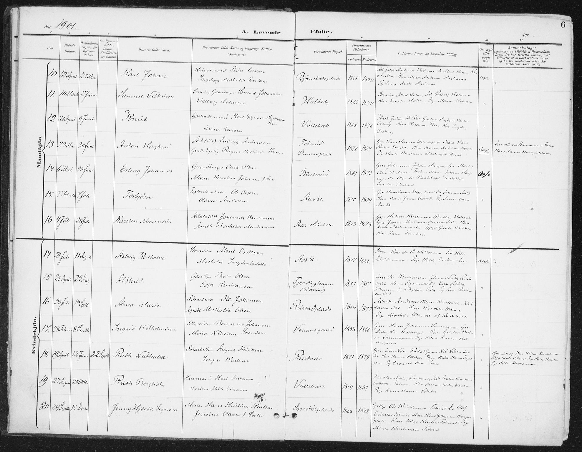 Ås prestekontor Kirkebøker, AV/SAO-A-10894/F/Fa/L0010: Parish register (official) no. I 10, 1900-1918, p. 6