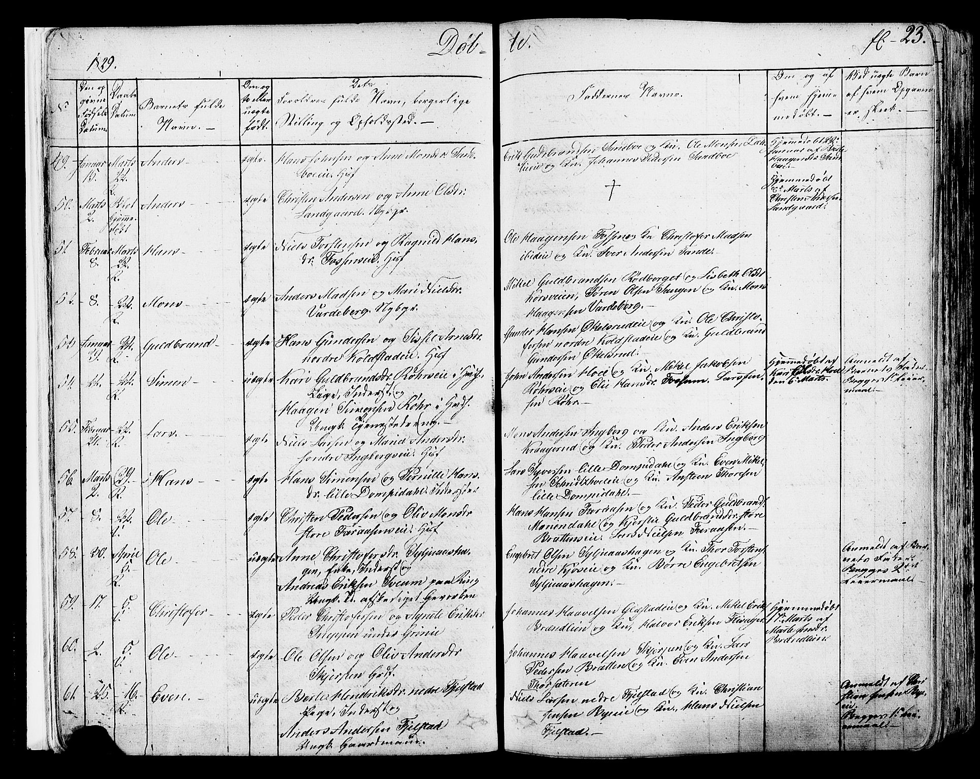 Ringsaker prestekontor, AV/SAH-PREST-014/K/Ka/L0007: Parish register (official) no. 7A, 1826-1837, p. 23