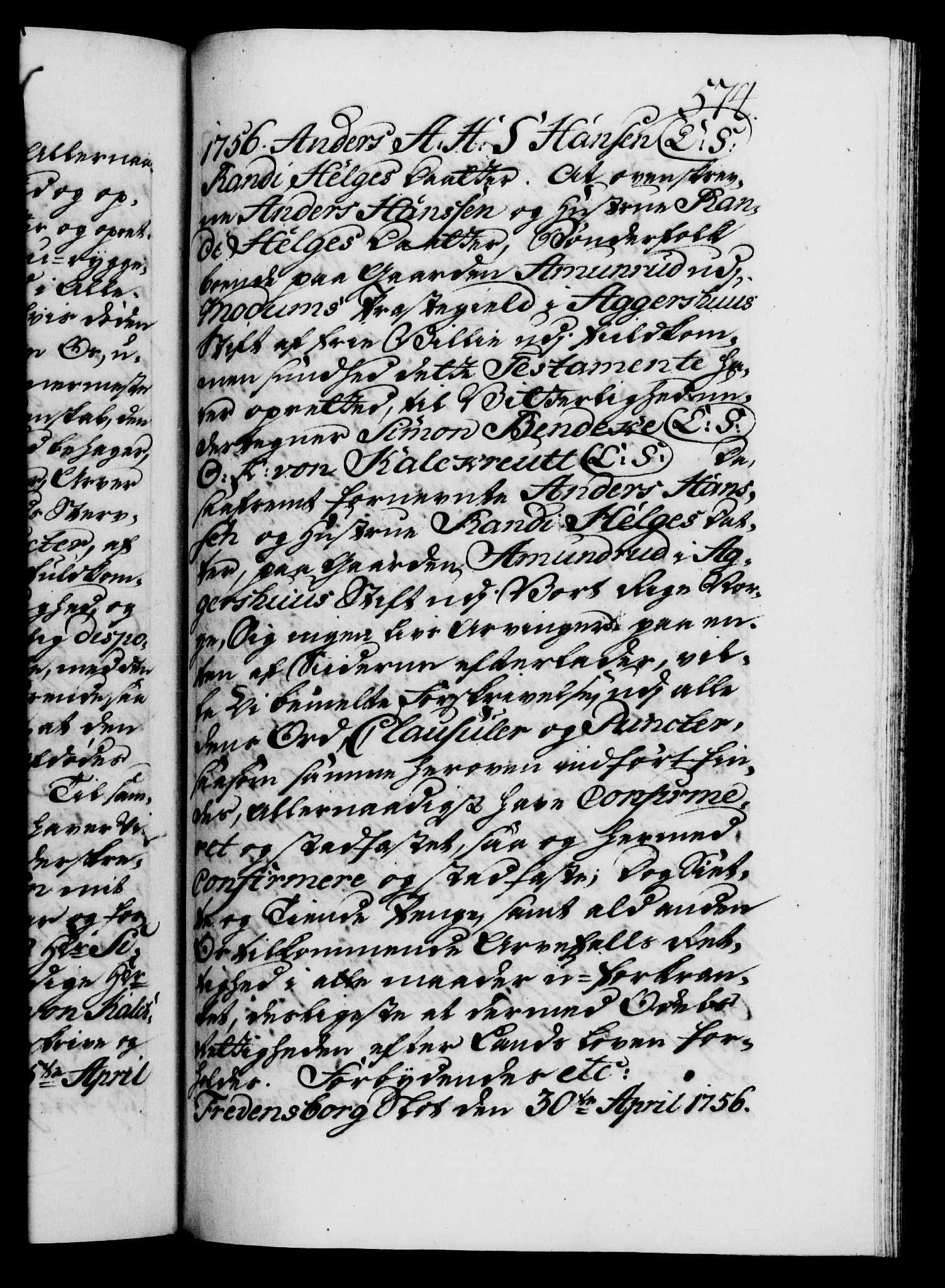 Danske Kanselli 1572-1799, AV/RA-EA-3023/F/Fc/Fca/Fcaa/L0039: Norske registre, 1755-1756, p. 574a