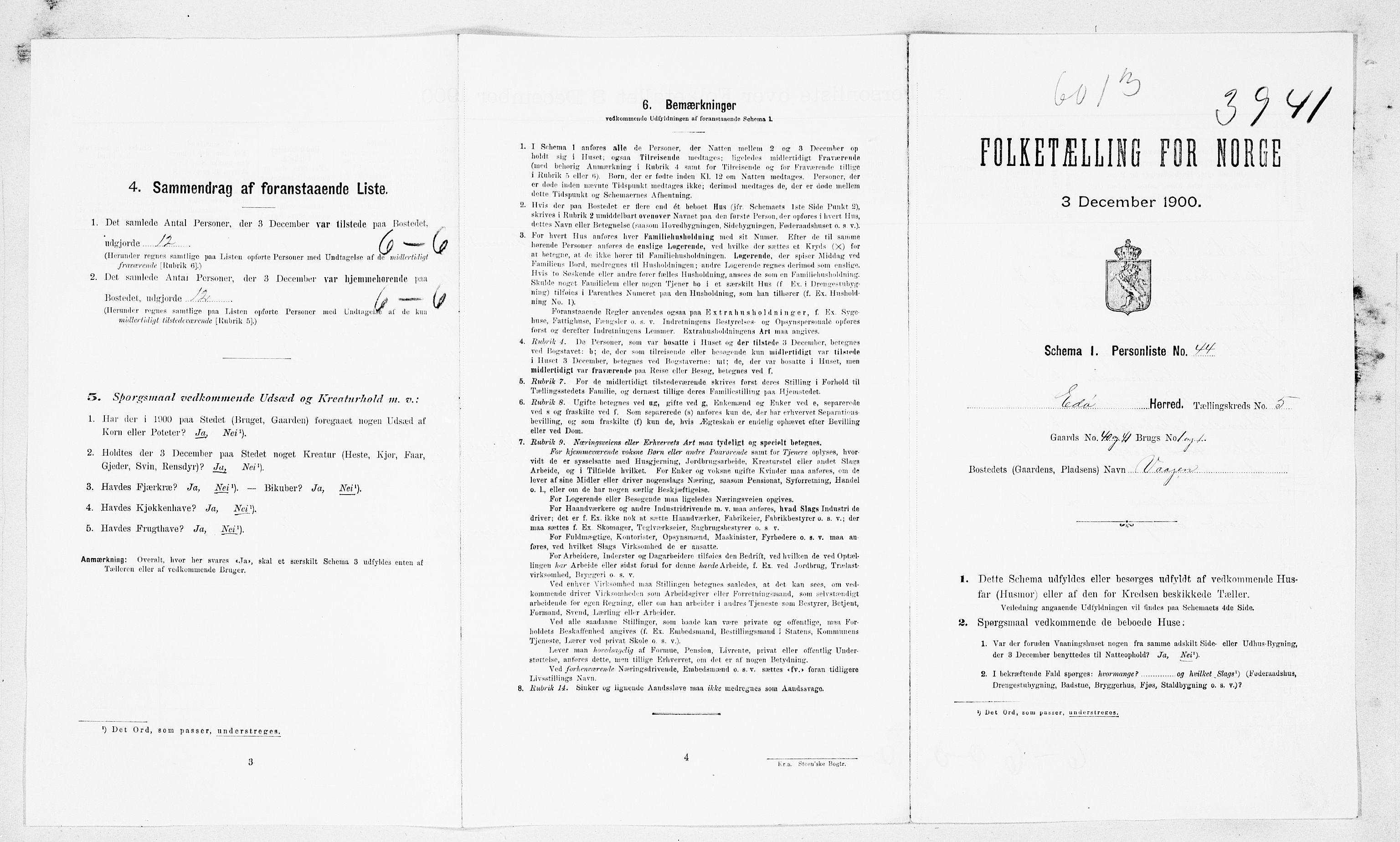 SAT, 1900 census for Edøy, 1900, p. 46
