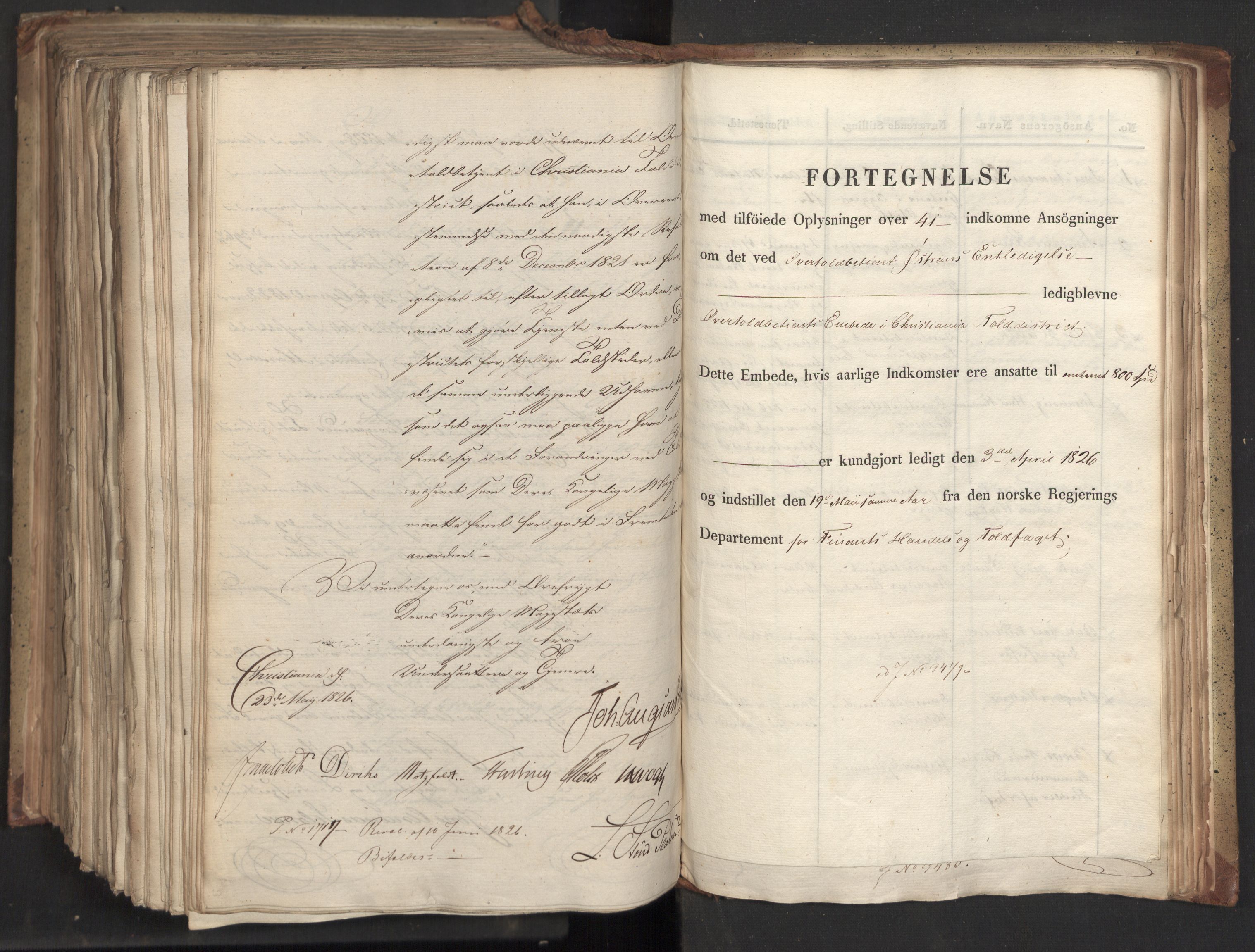 Statsrådsavdelingen i Stockholm, AV/RA-S-1003/D/Da/L0046: Regjeringsinnstillinger nr. 3308-3500, 1826, p. 475